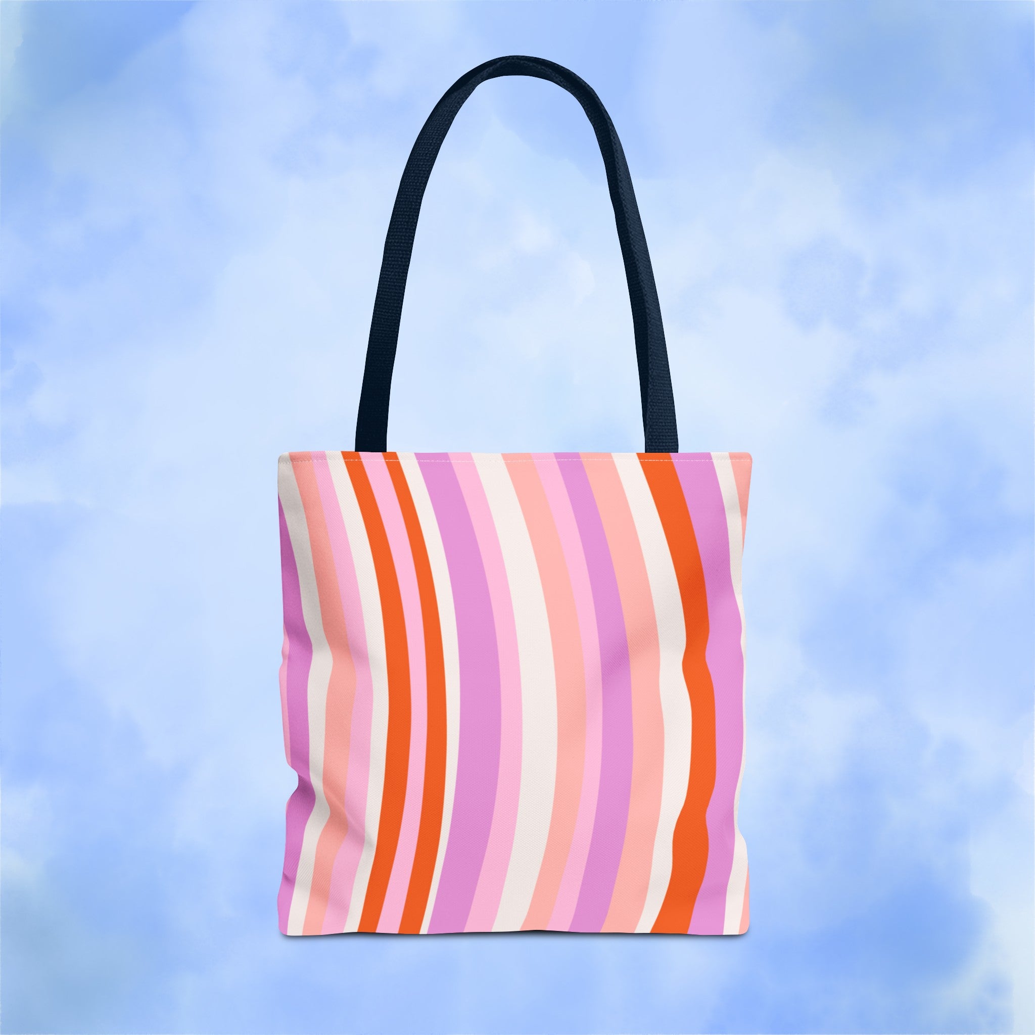 Retro Groovy Waves Tote Bag