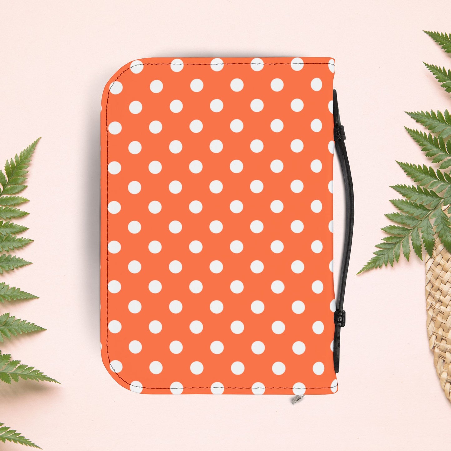Orange Coral Polka Dot Book Cover