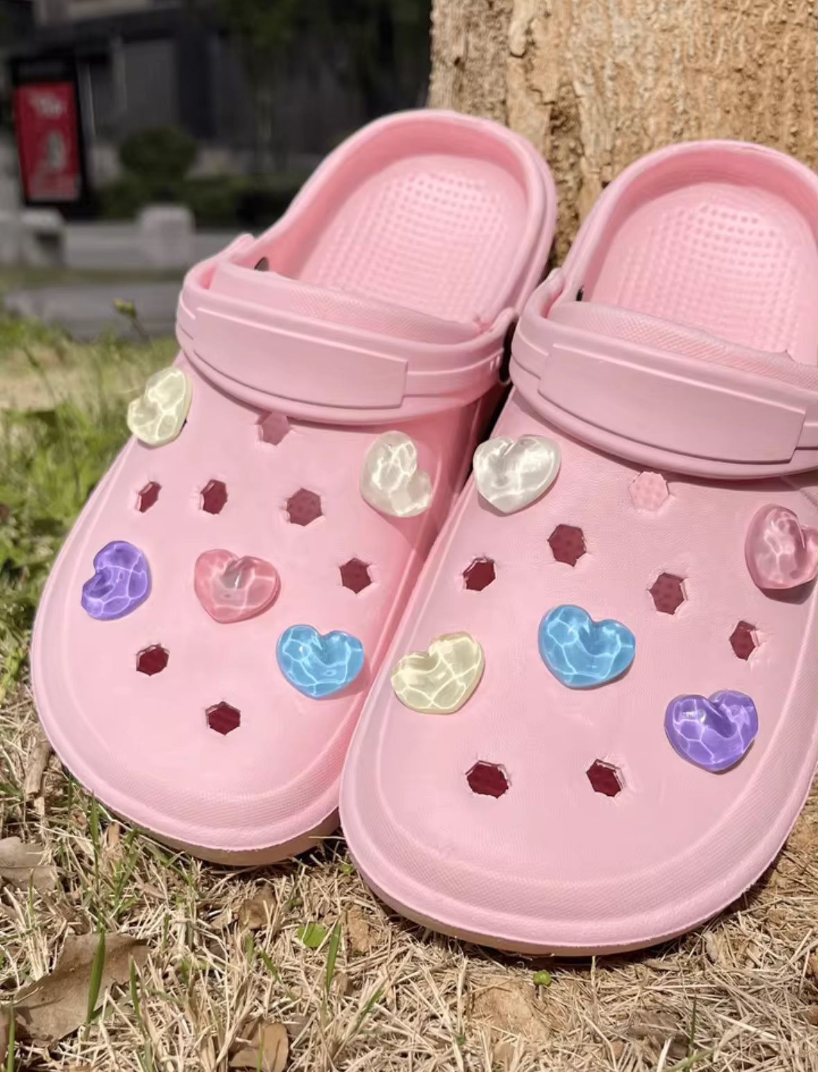 Heart Jelly Drops Clog Charms Set