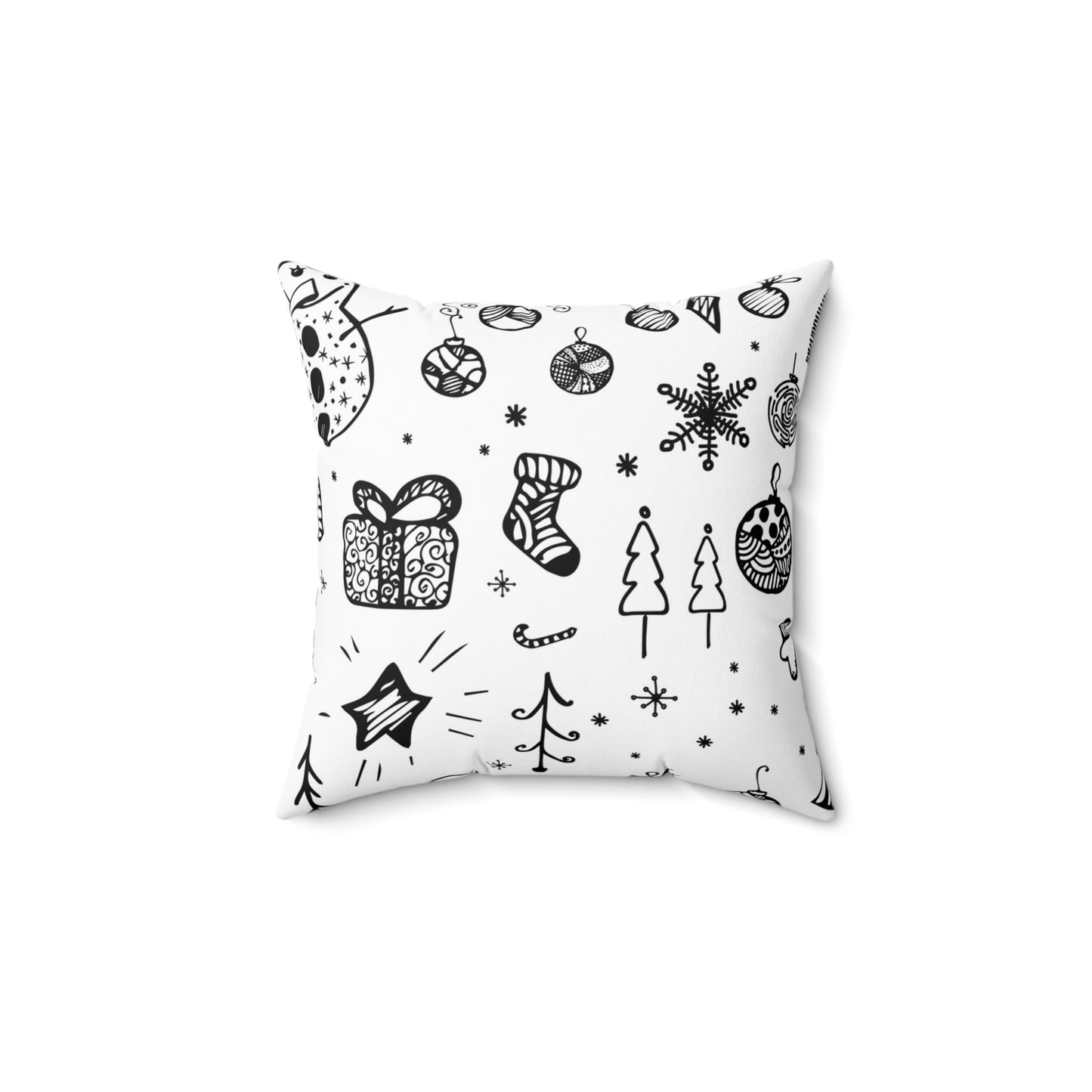Black & White Christmas Square Pillow