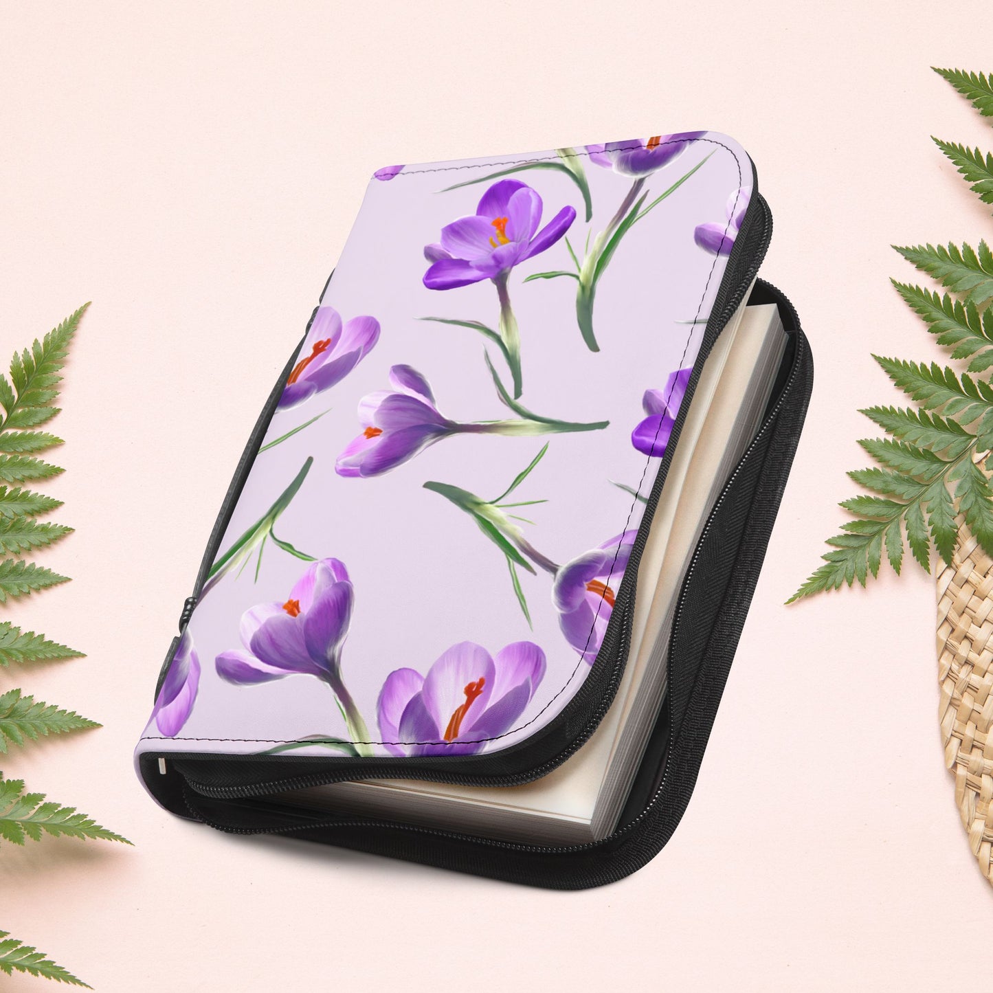 Purple Crocus Flowers Book Cover