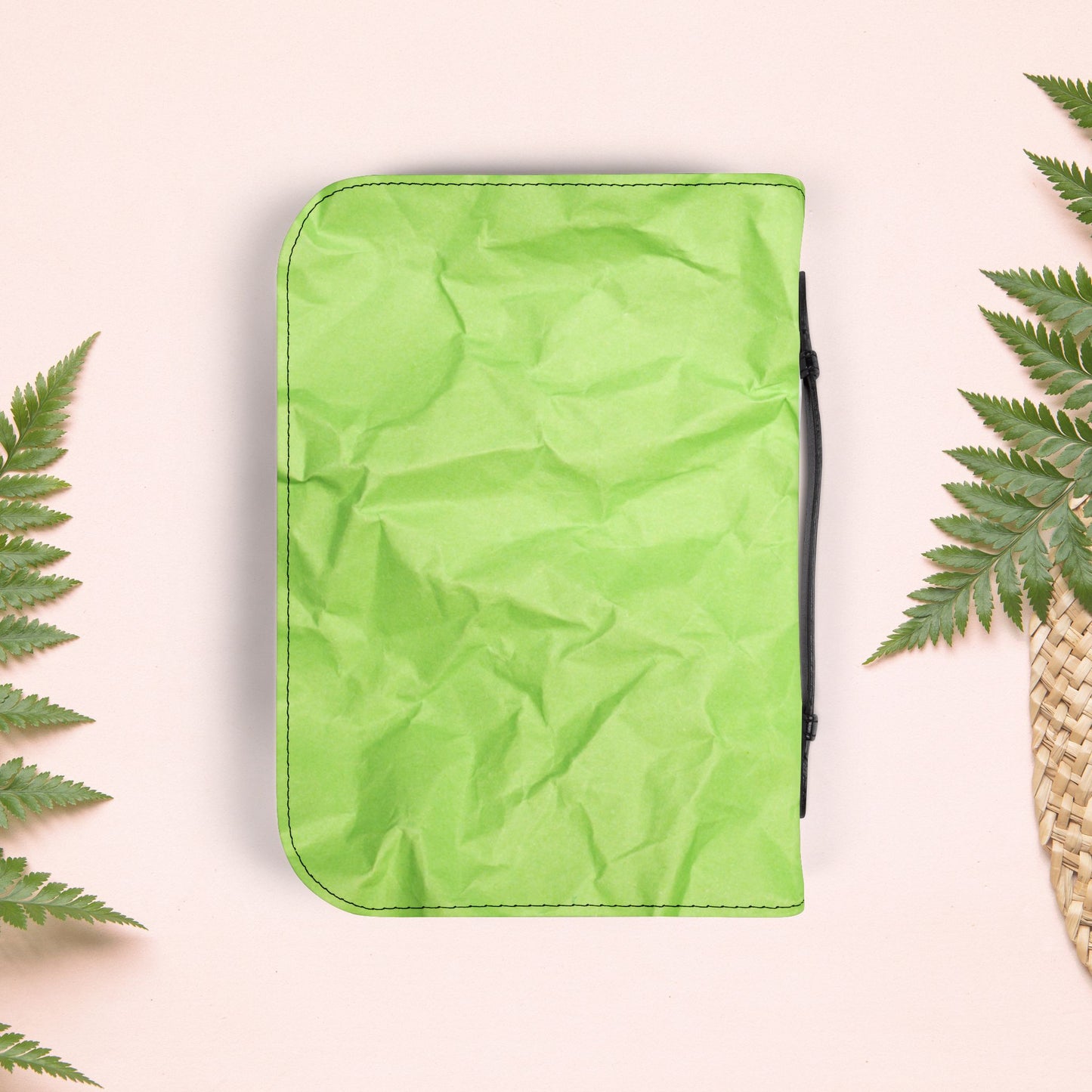 Wrinkled Apple Green Paper Book Cover