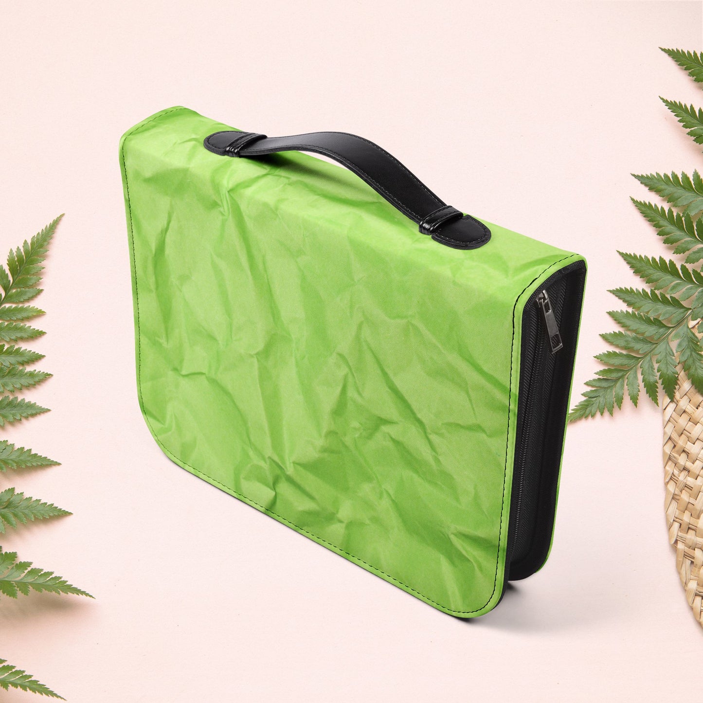 Wrinkled Apple Green Paper Book Cover