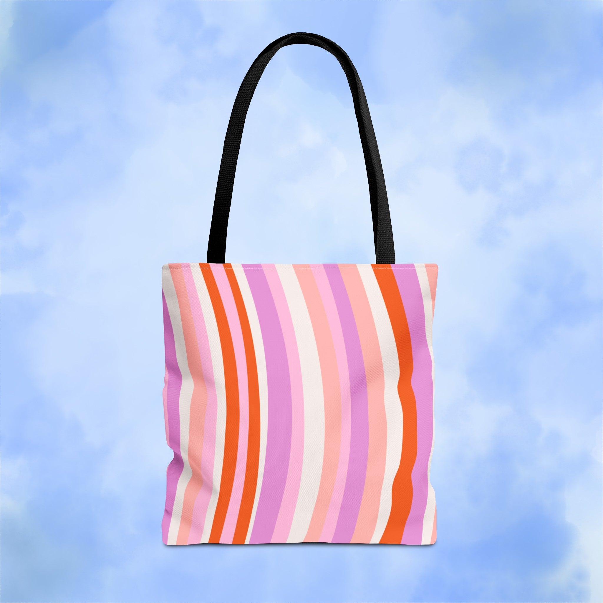 Retro Groovy Waves Tote Bag