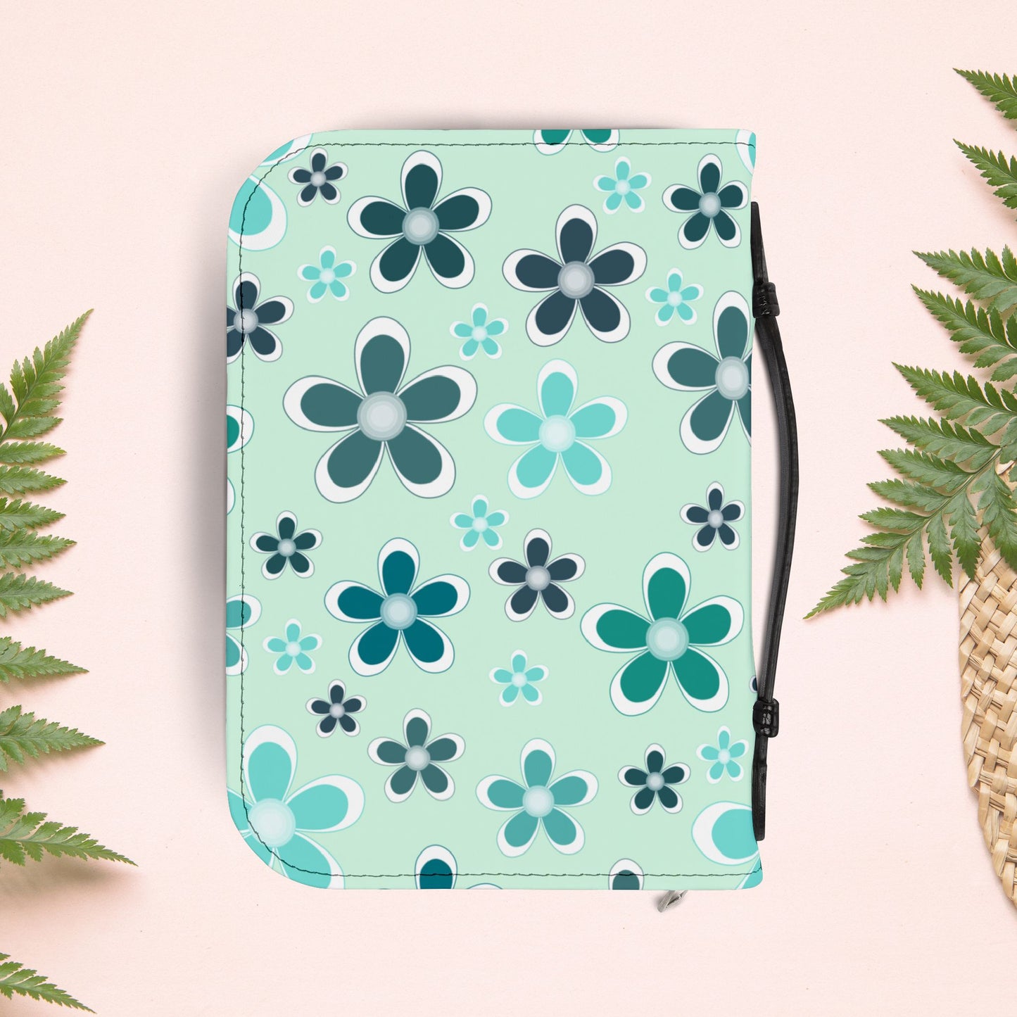 Aqua Mint Floral Book Cover