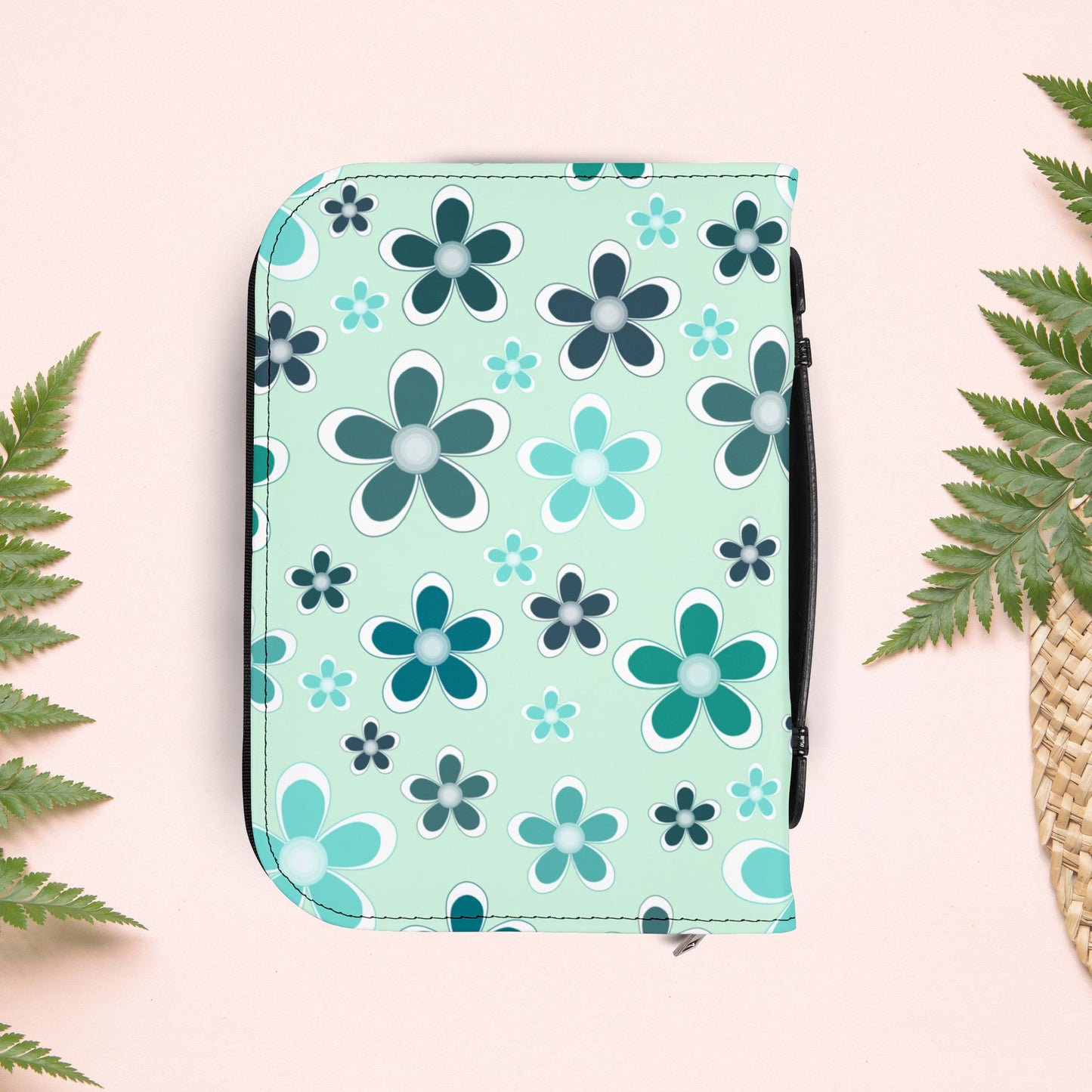 Aqua Mint Floral Book Cover