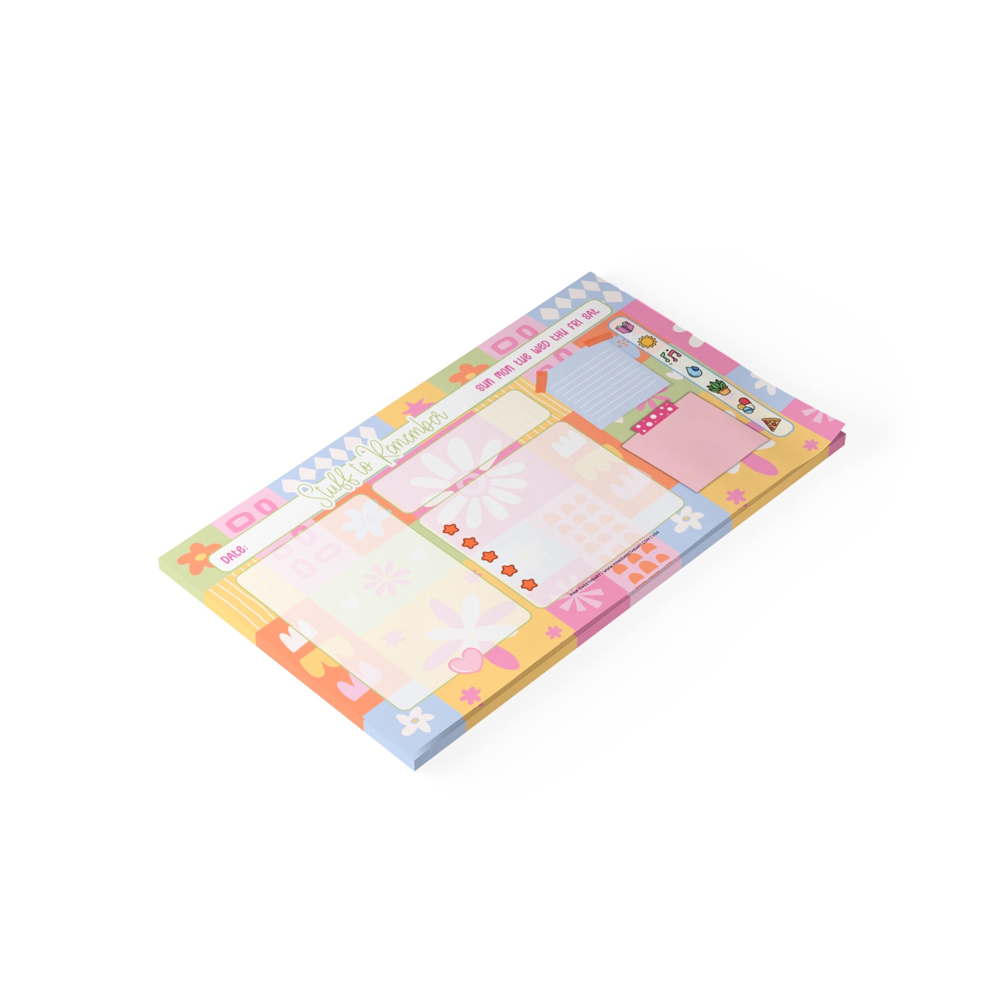 Fun Floral Patchwork Sticky Note Pad