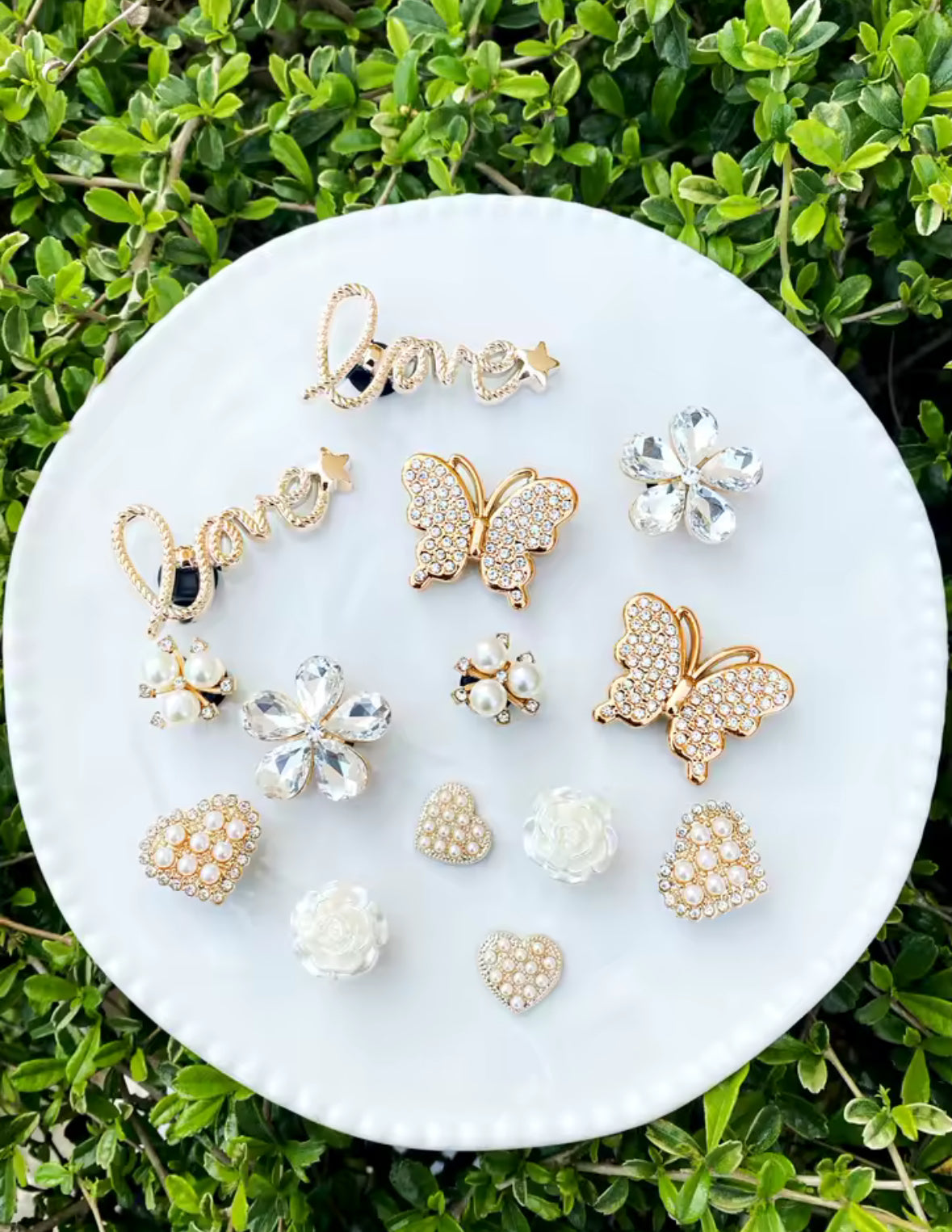 Gilded Glimmer Garden Charms Set