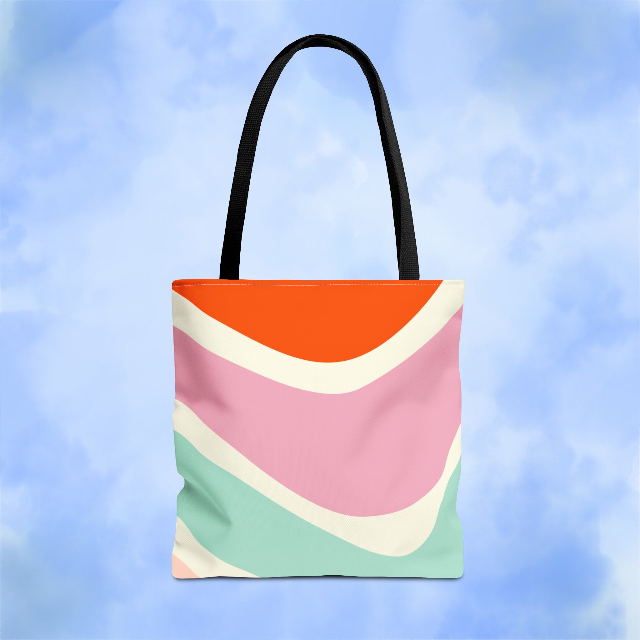 Retro Color Wave Tote Bag