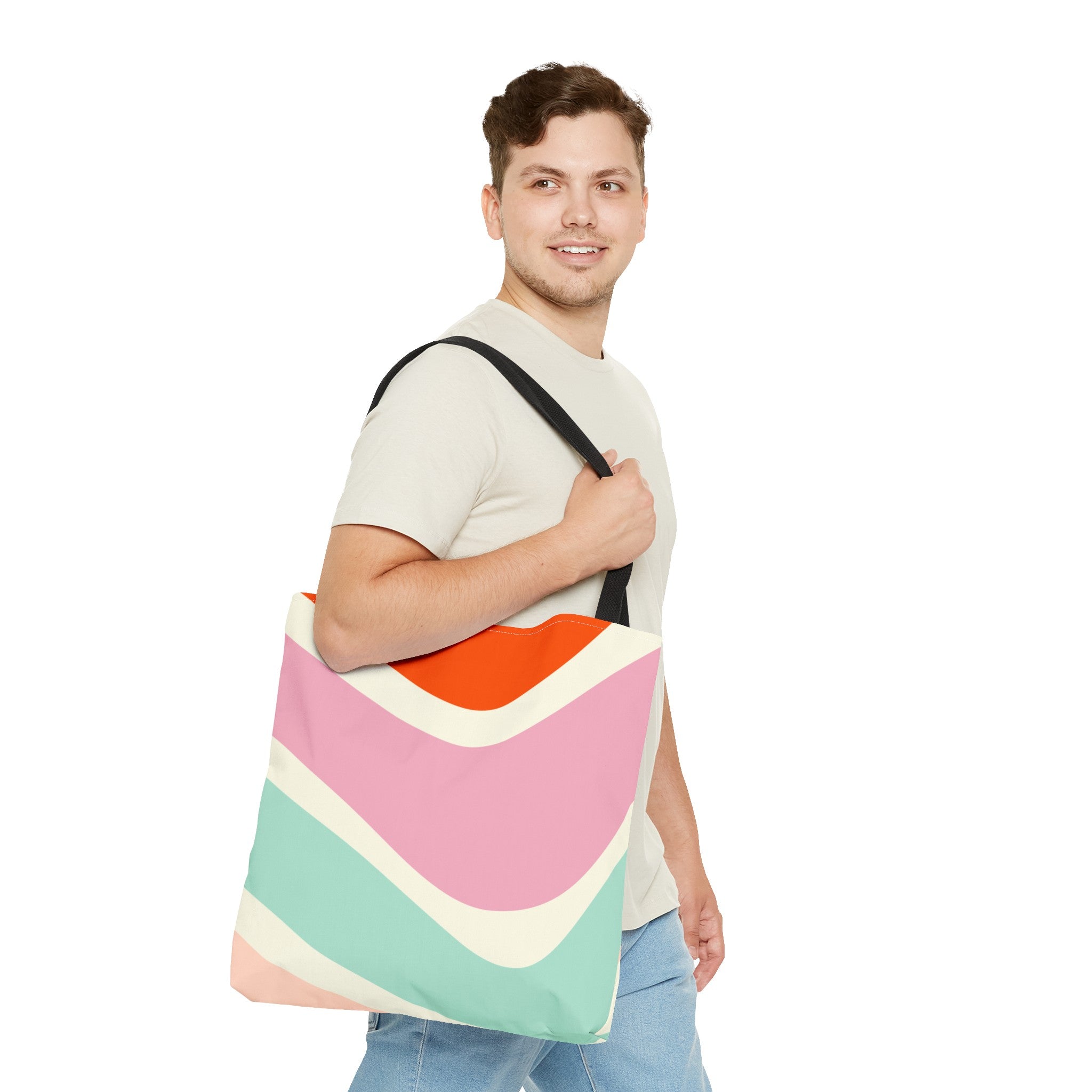 Retro Color Wave Tote Bag