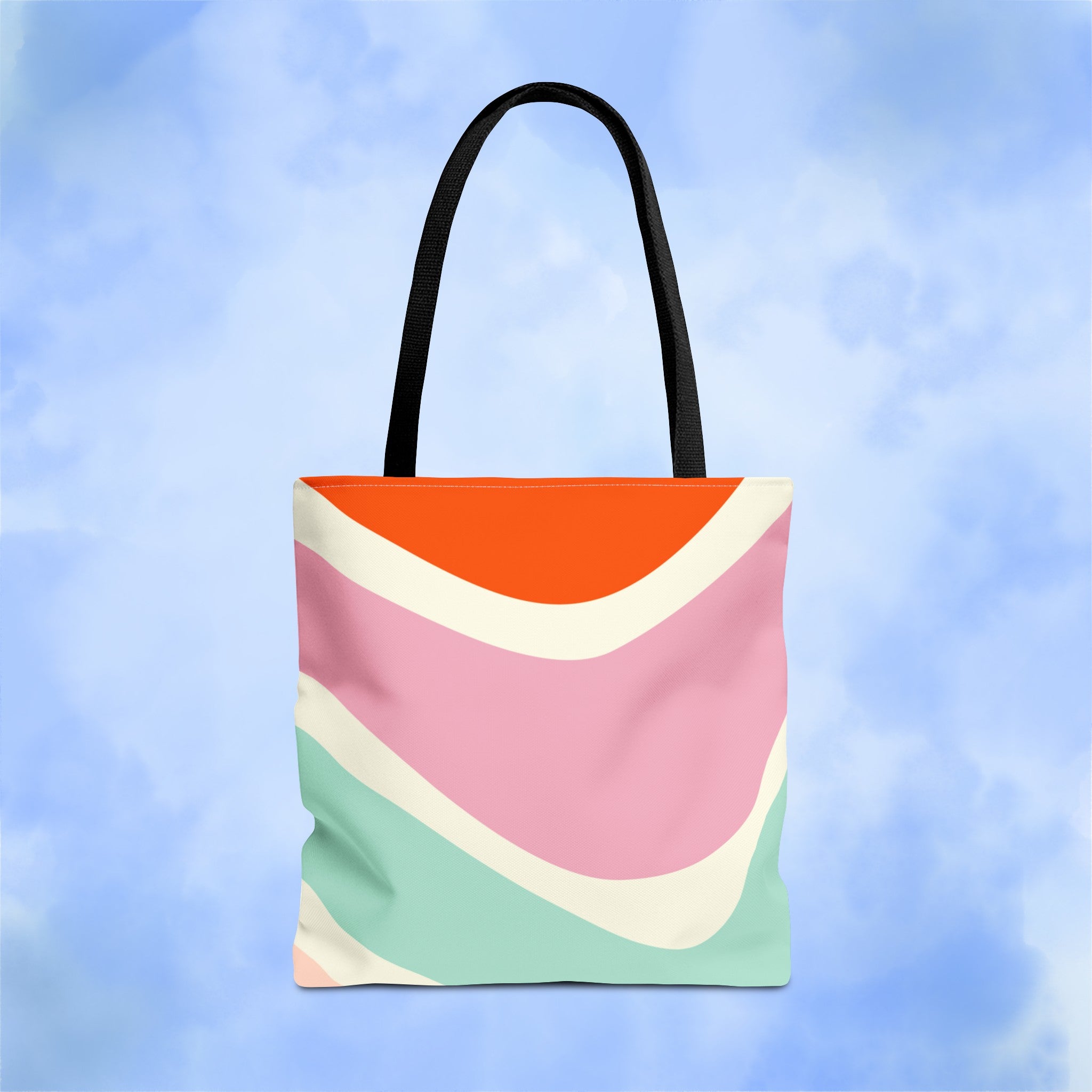 Retro Color Wave Tote Bag