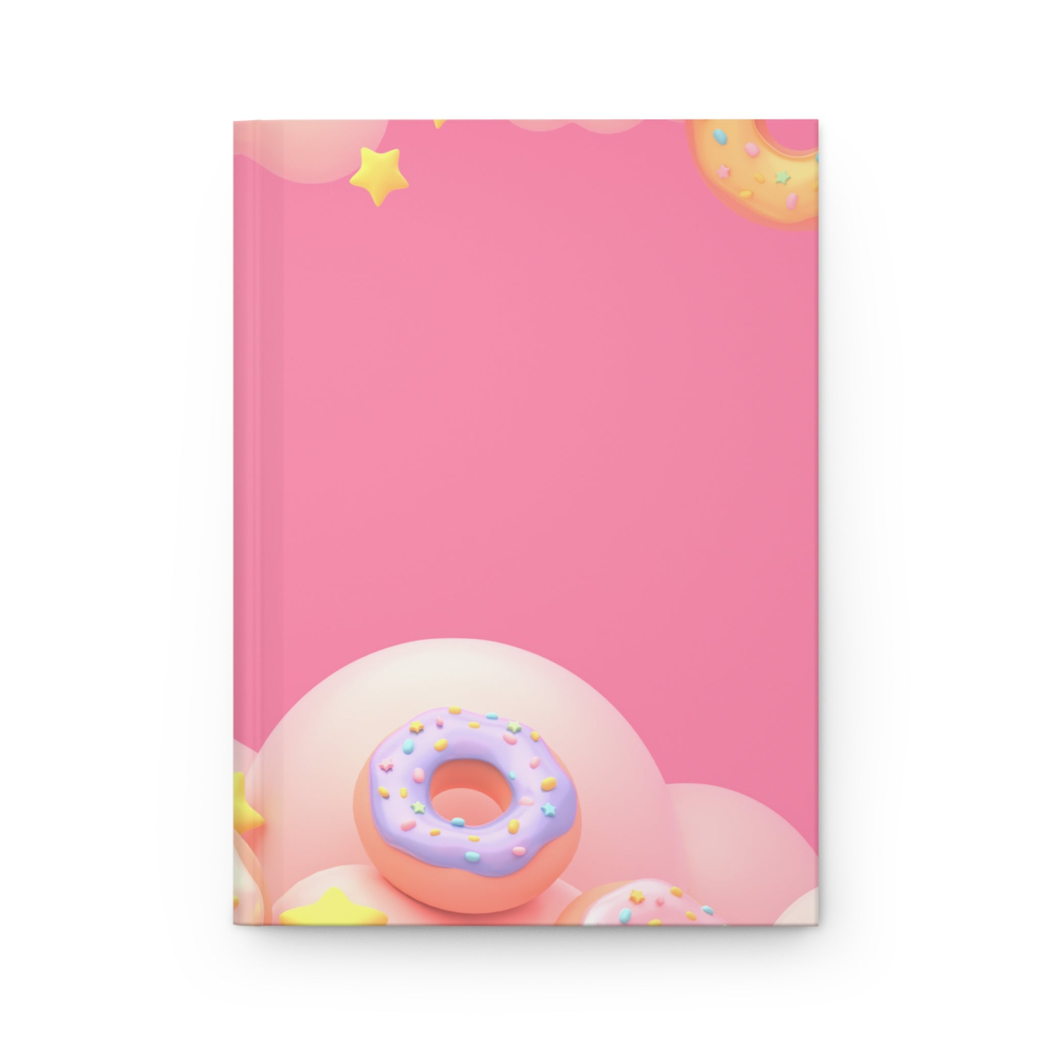 Cuaderno mate de tapa dura de Kawaii Donut Clouds