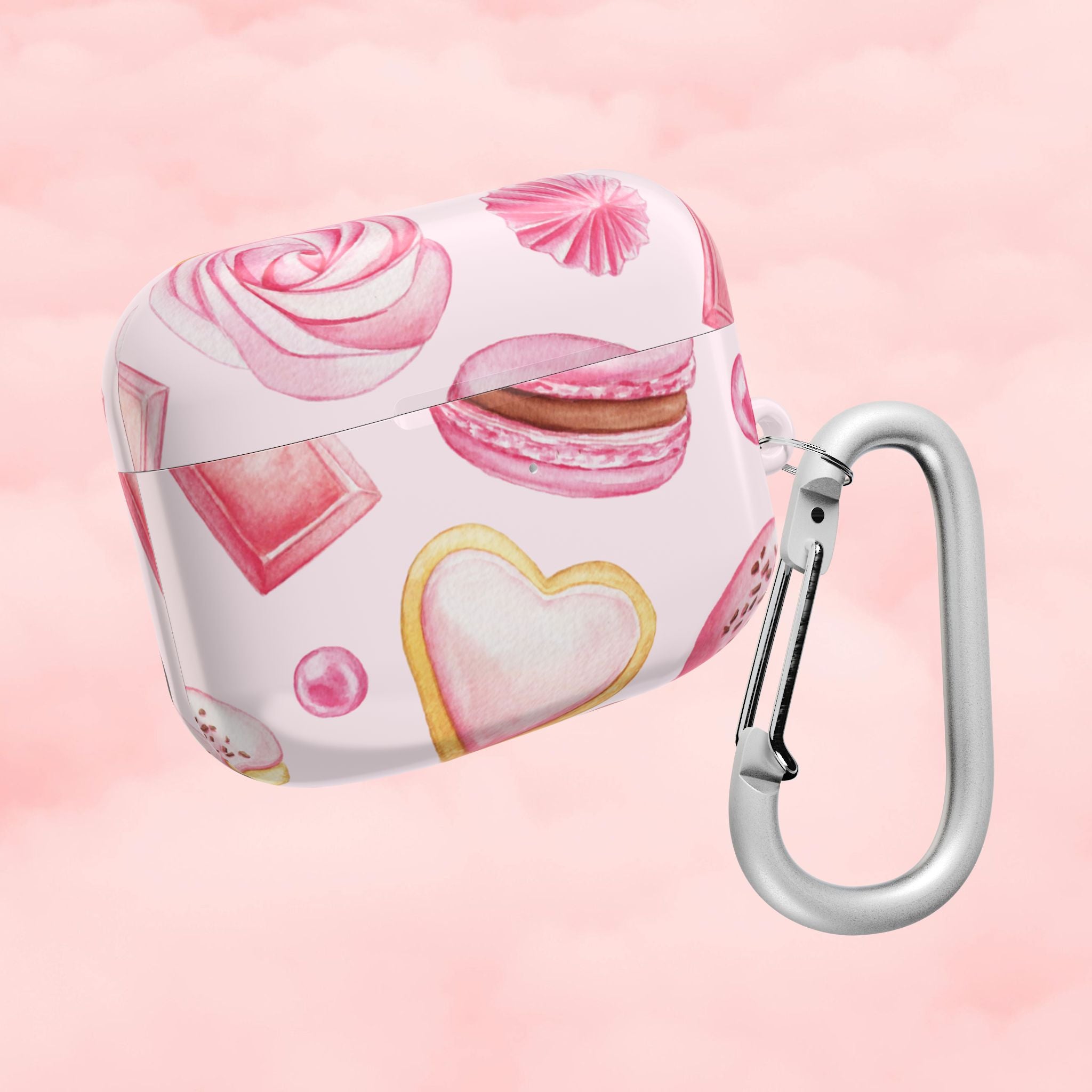 Pink Macaron Sweets Airpod Case