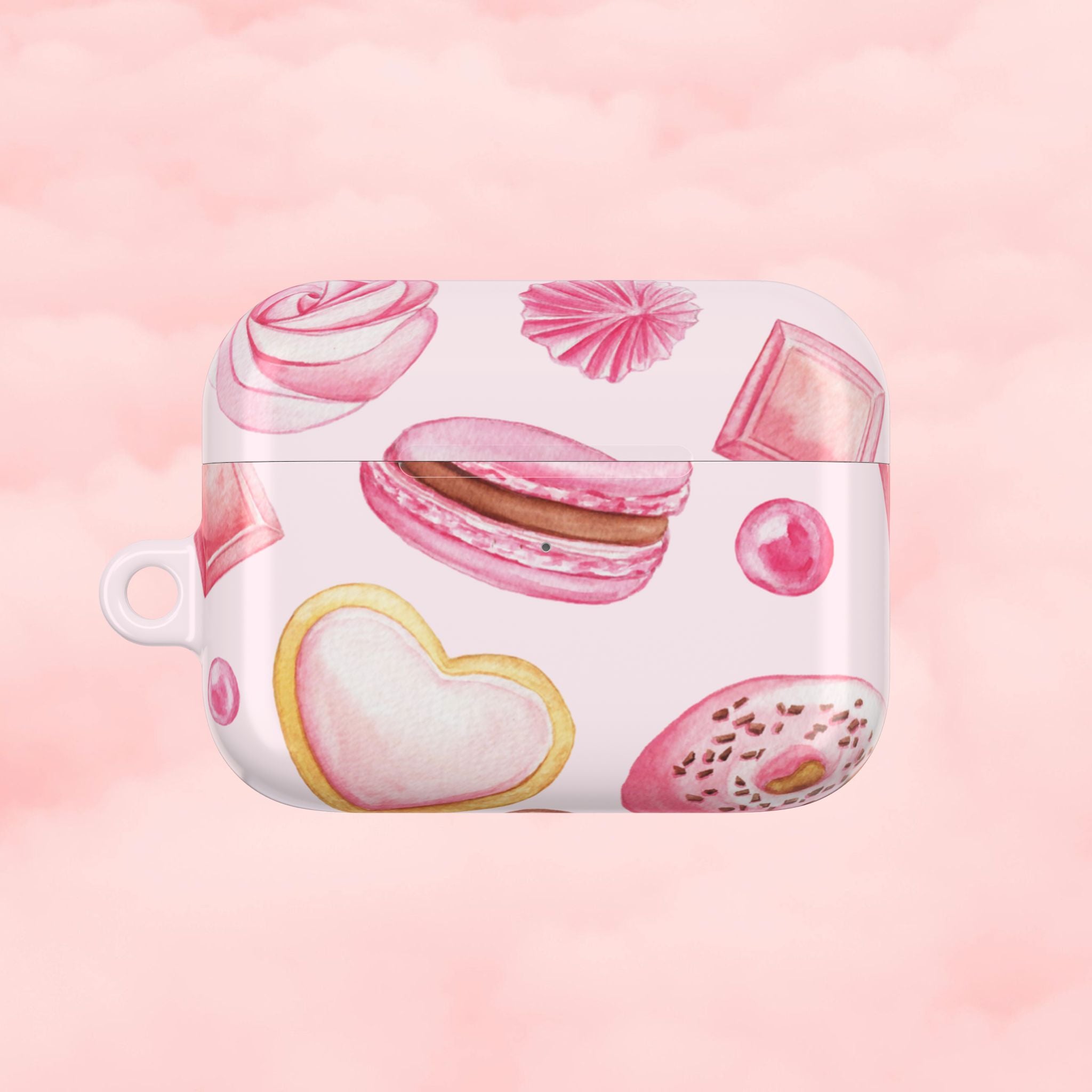 Pink Macaron Sweets Airpod Case