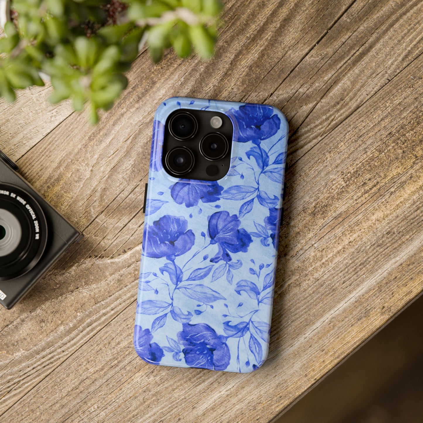 Blue Floral Pattern Phone Case (Apple & Android)