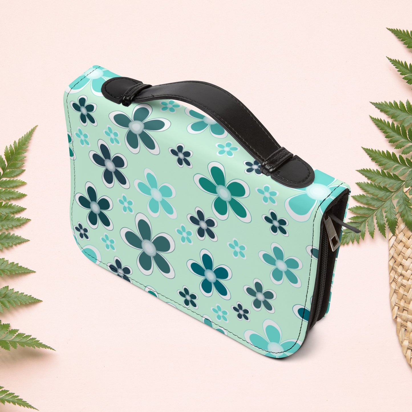 Aqua Mint Floral Book Cover