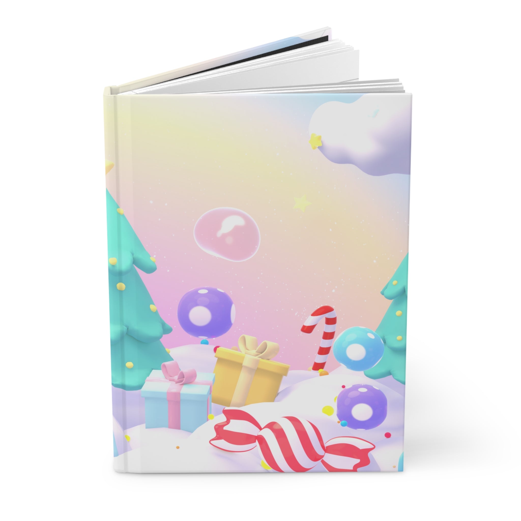 Cuaderno mate de tapa dura de Navidad Kawaii