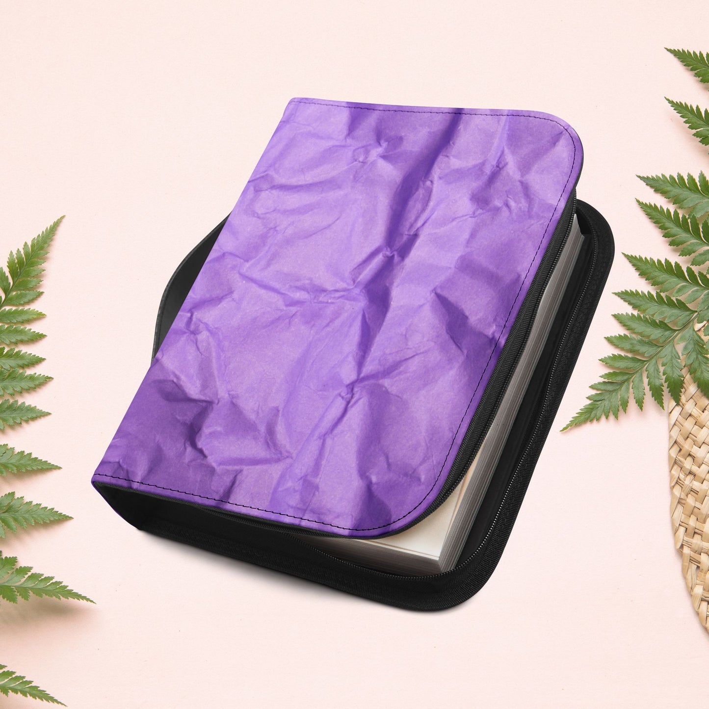 Wrinkled Purple Paper Book Cover