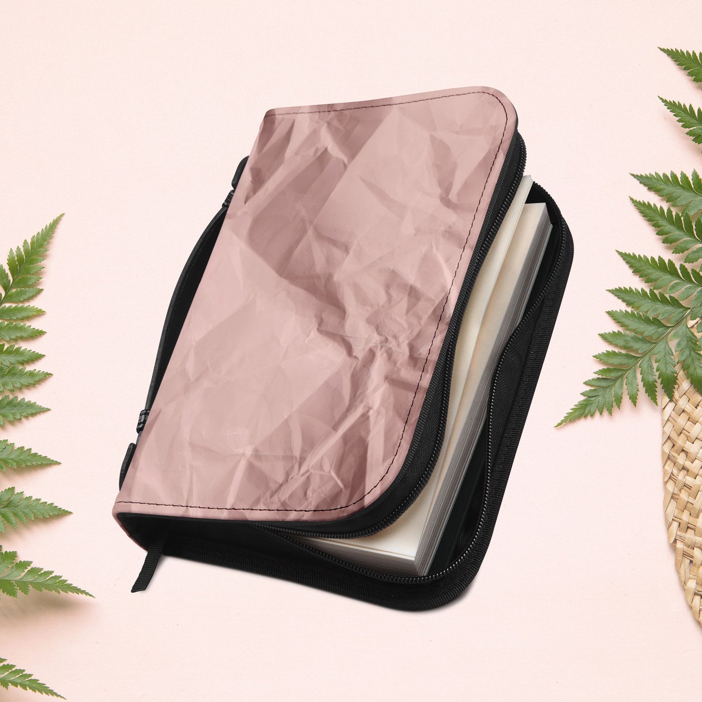 Wrinkled Blush Pink Paper Book Cover