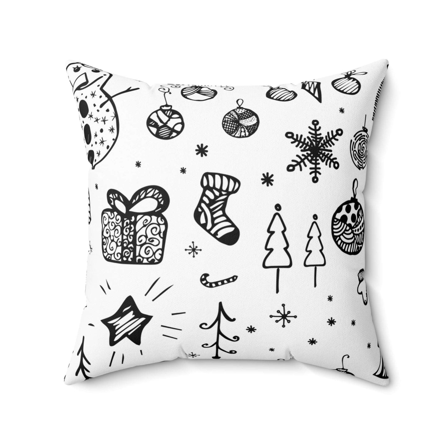 Black & White Christmas Square Pillow
