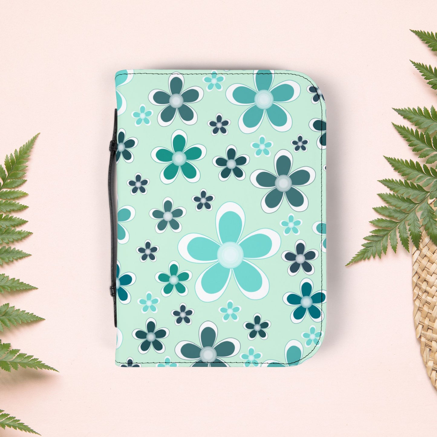 Aqua Mint Floral Book Cover