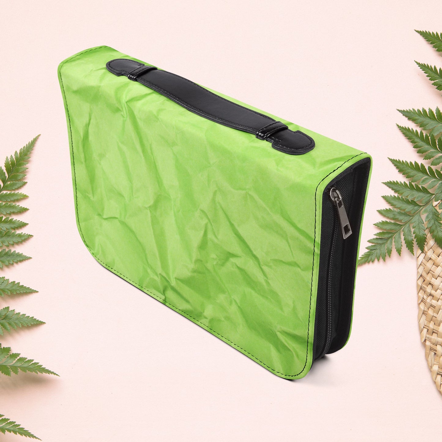 Wrinkled Apple Green Paper Book Cover