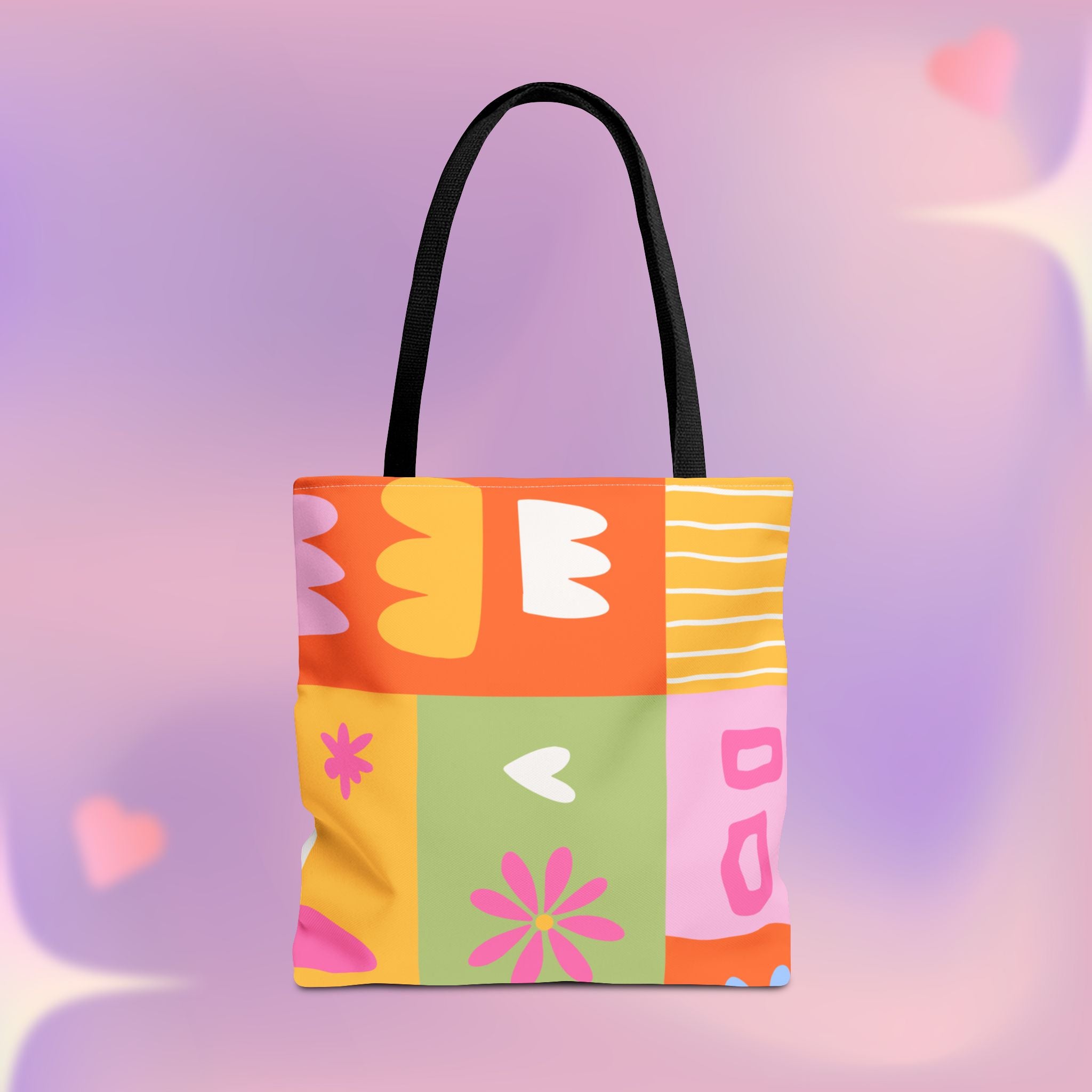 Vibrant Kawaii Floral Tote Bag