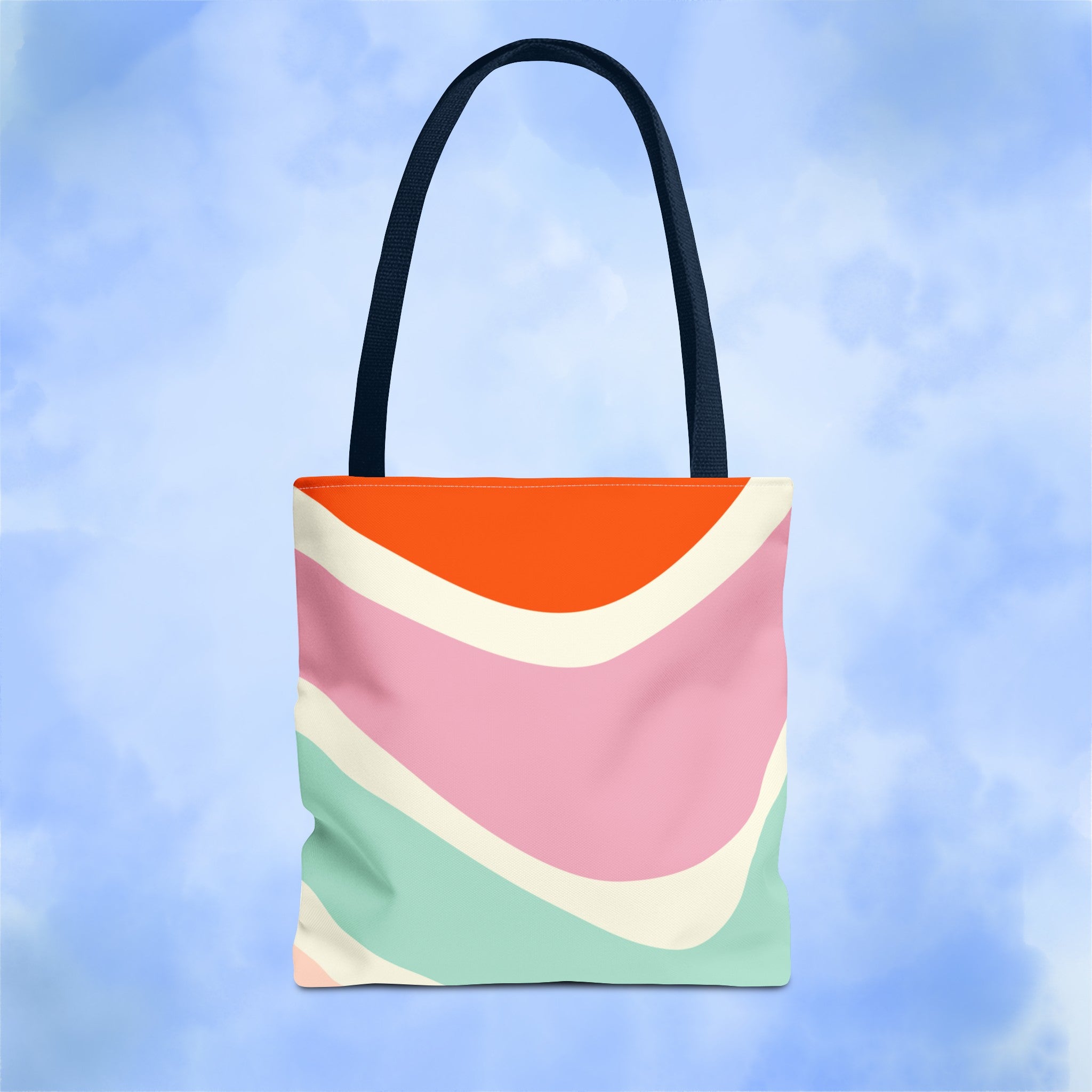 Retro Color Wave Tote Bag