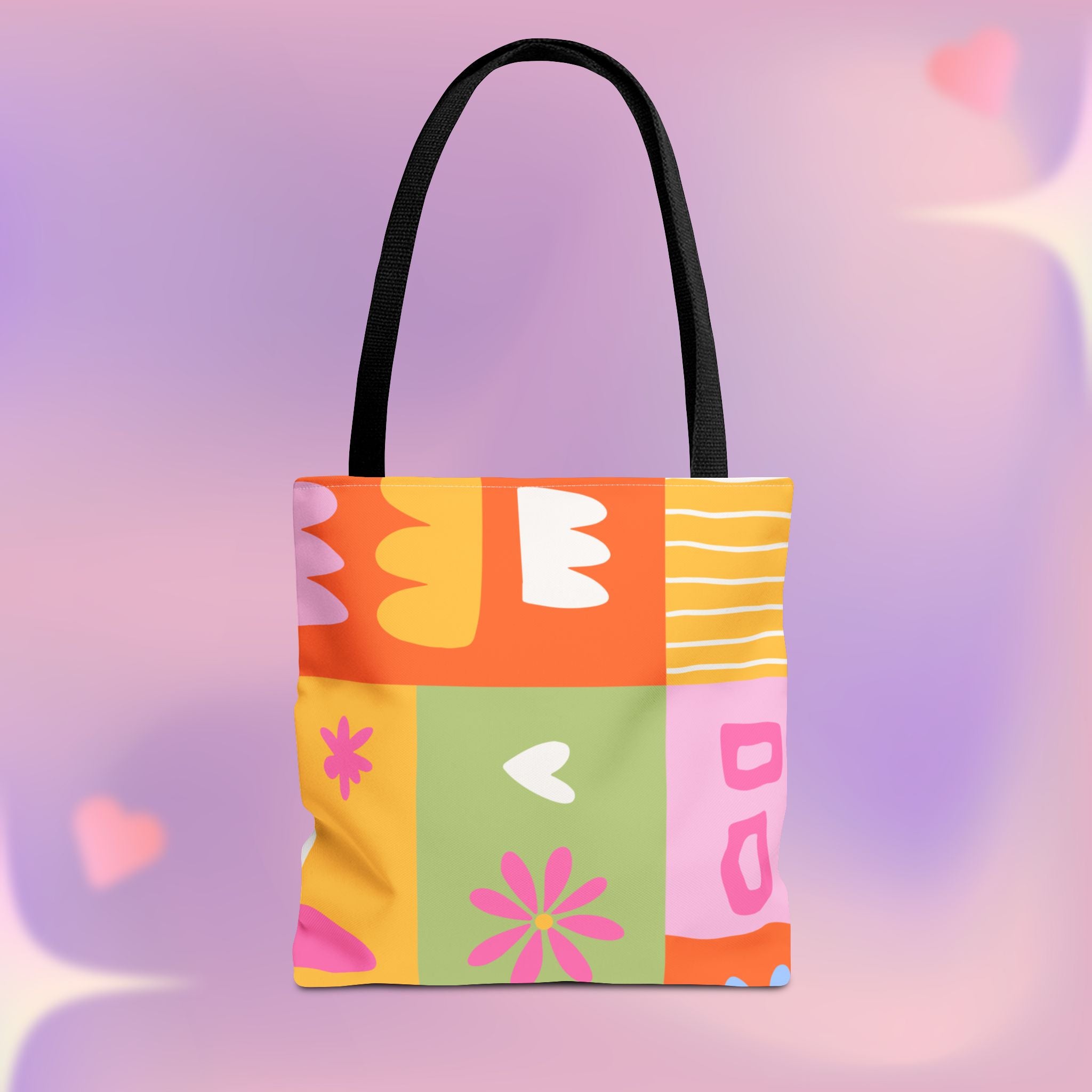 Vibrant Kawaii Floral Tote Bag