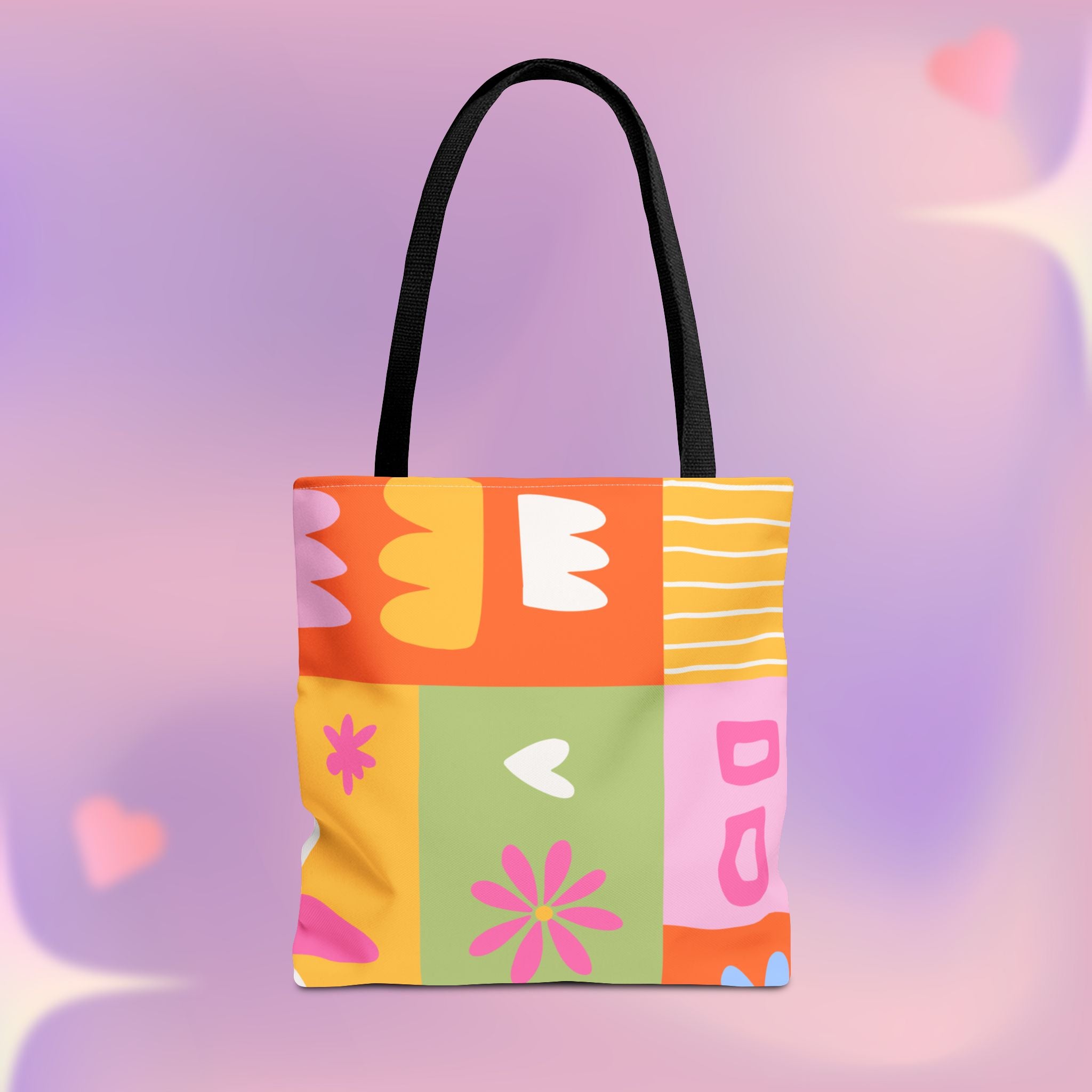 Vibrant Kawaii Floral Tote Bag