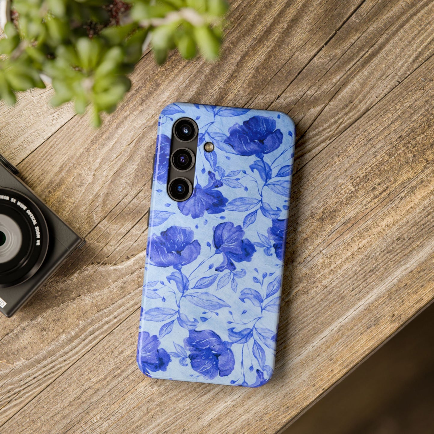 Blue Floral Pattern Phone Case (Apple & Android)
