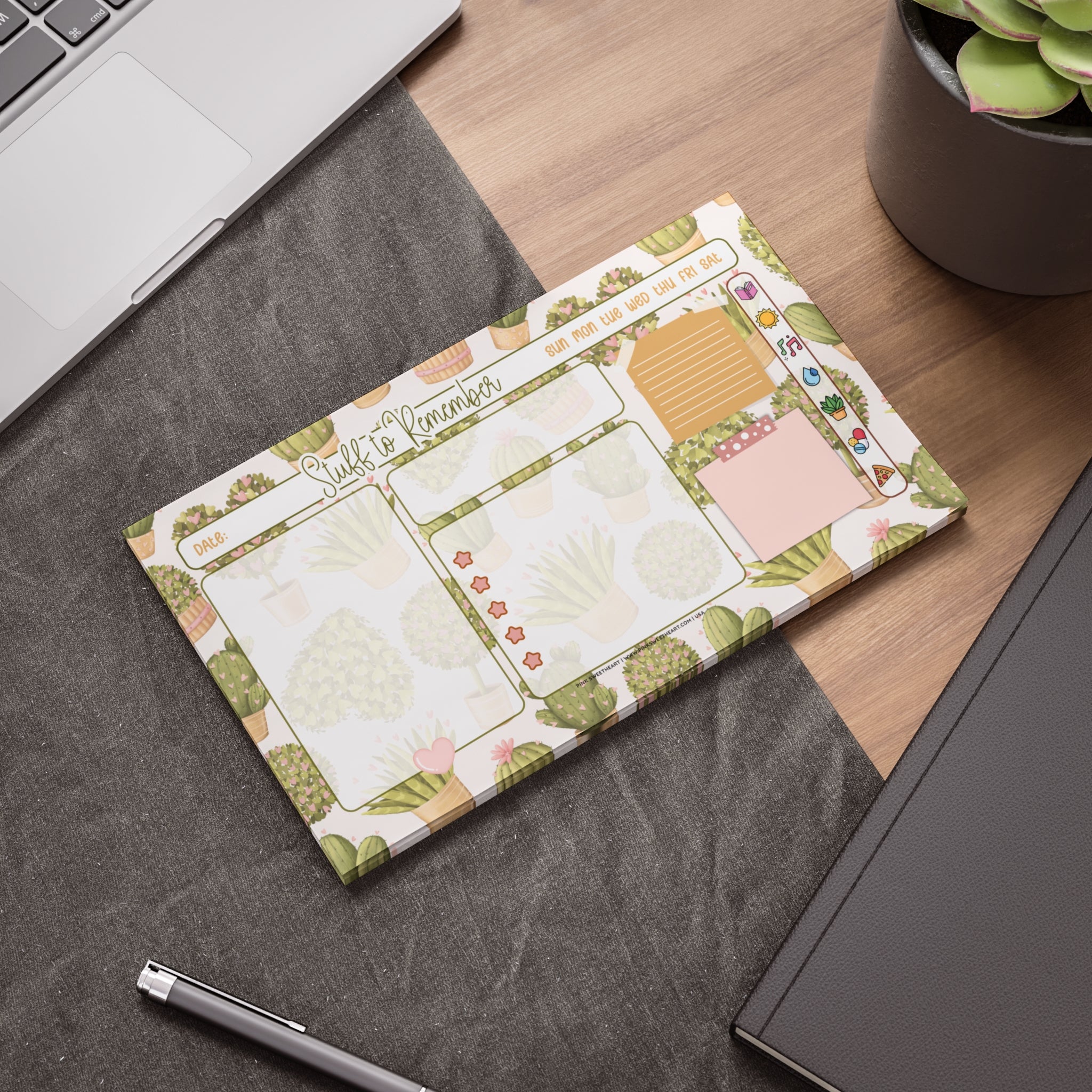 House Plant Succulents Sticky Note Pad