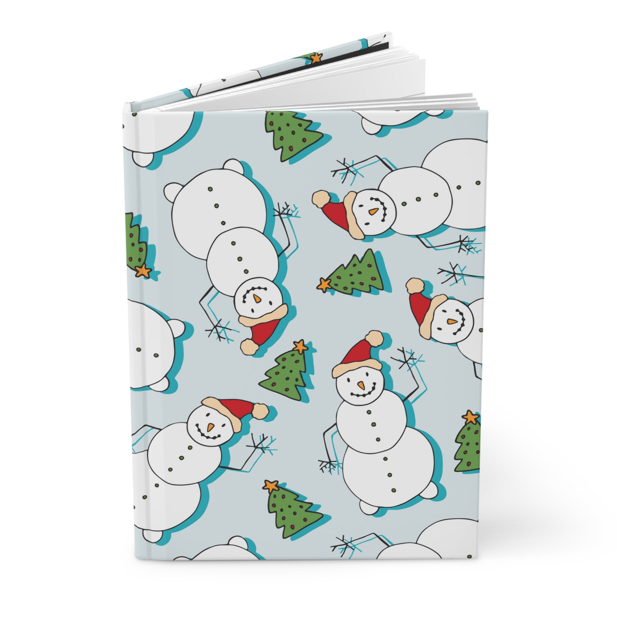 Jolly Winter Snowman Cuaderno mate de tapa dura