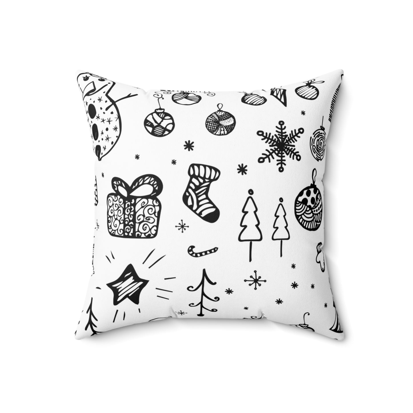Black & White Christmas Square Pillow