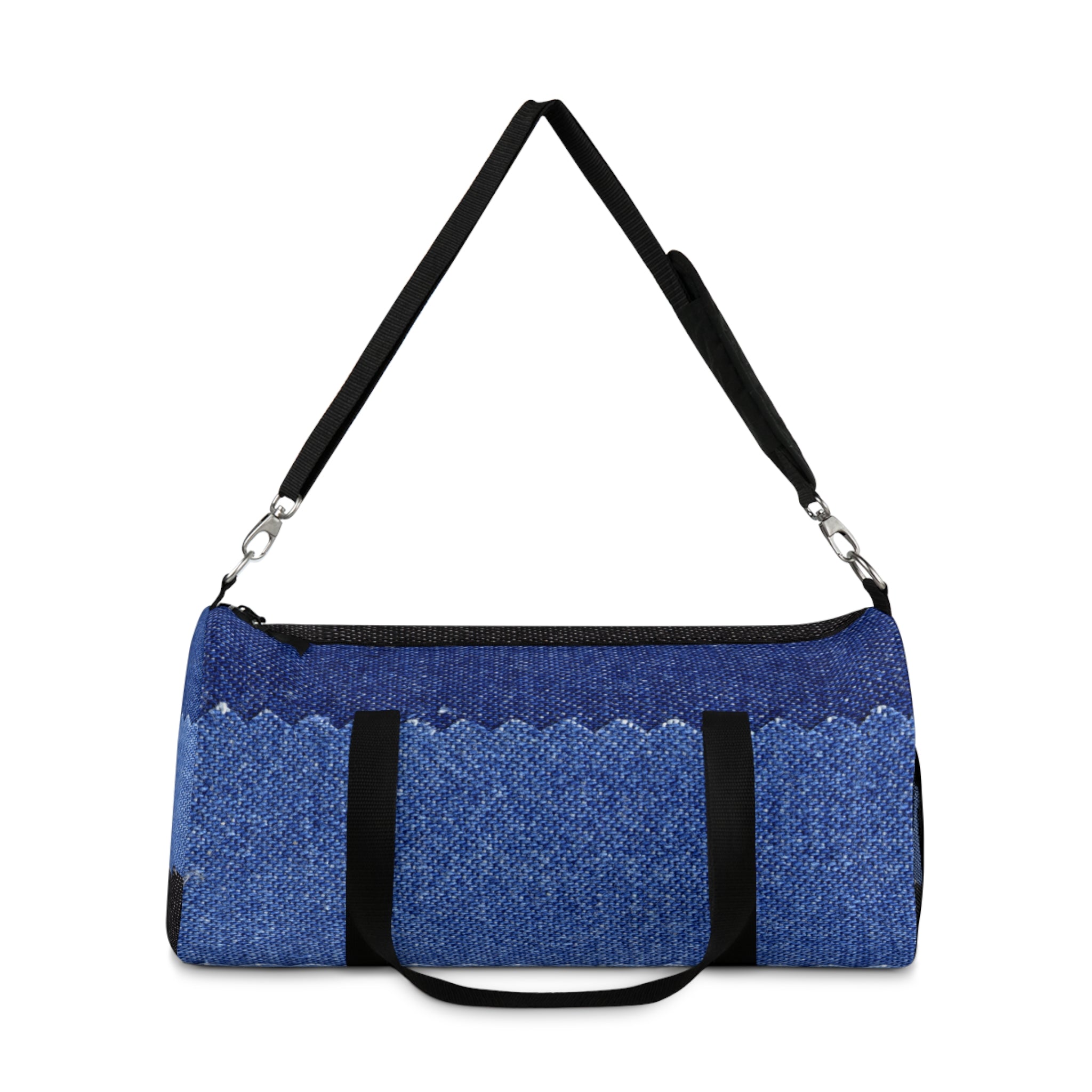 Blue Denim Print Duffel Bag