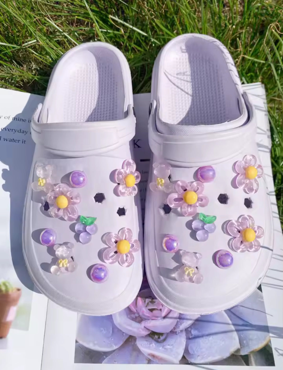 Grape Sugarplum Blossom Clog Charms Set