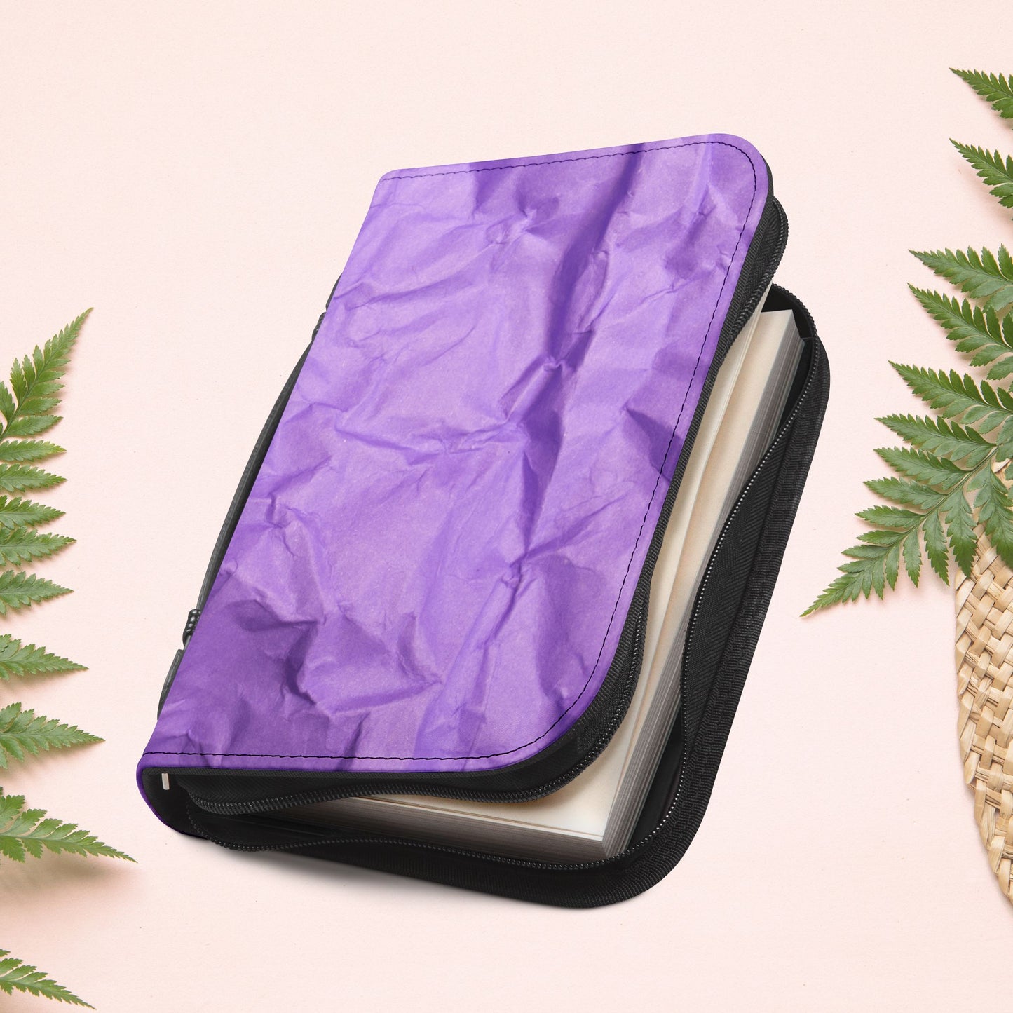 Wrinkled Purple Paper Book Cover