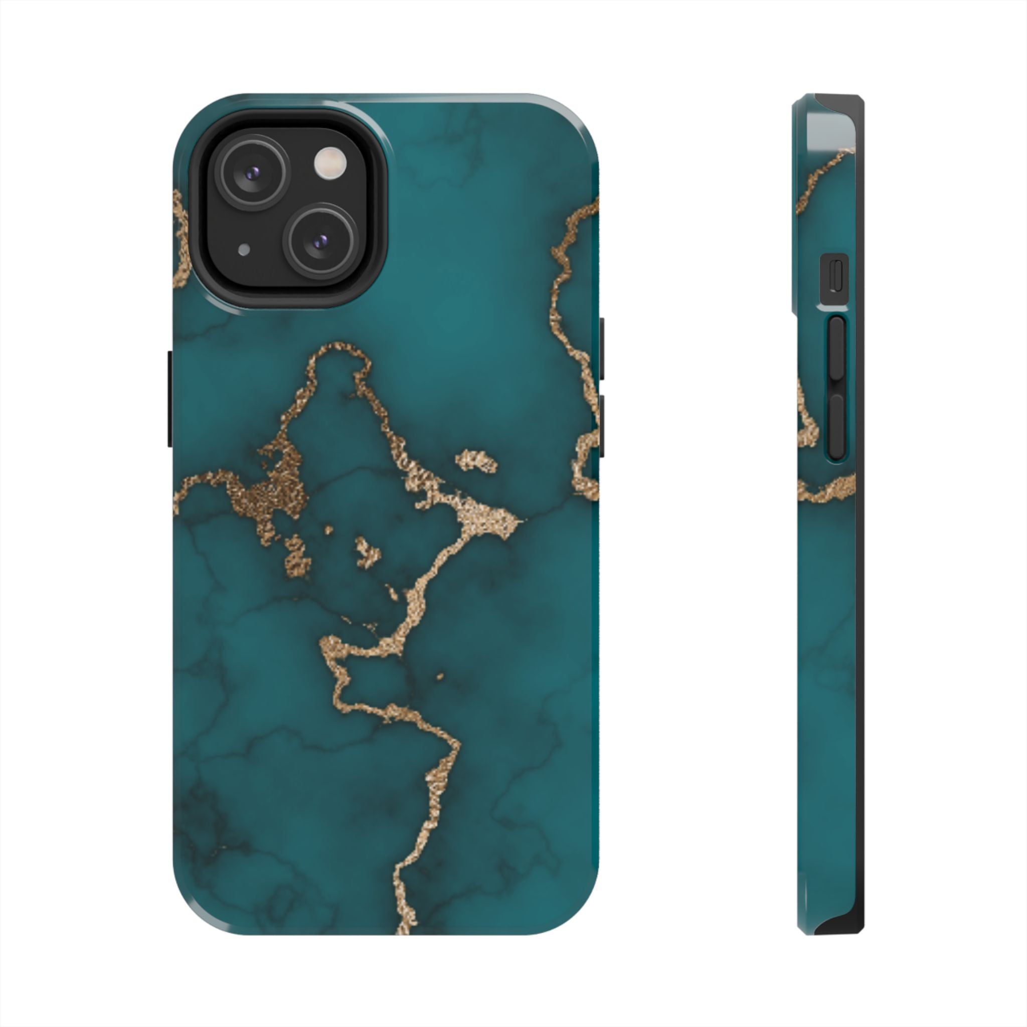 Green & Gold Marble Phone Case (Apple & Android)