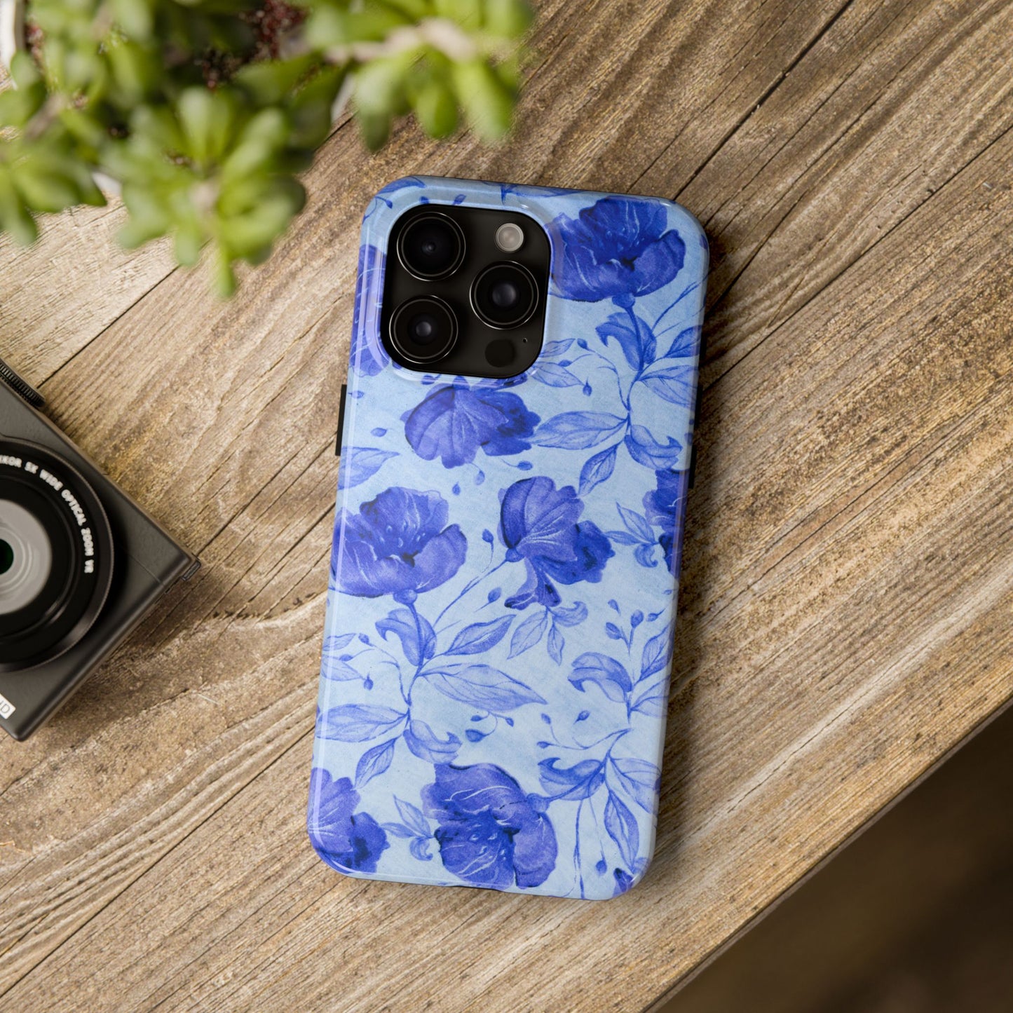 Blue Floral Pattern Phone Case (Apple & Android)