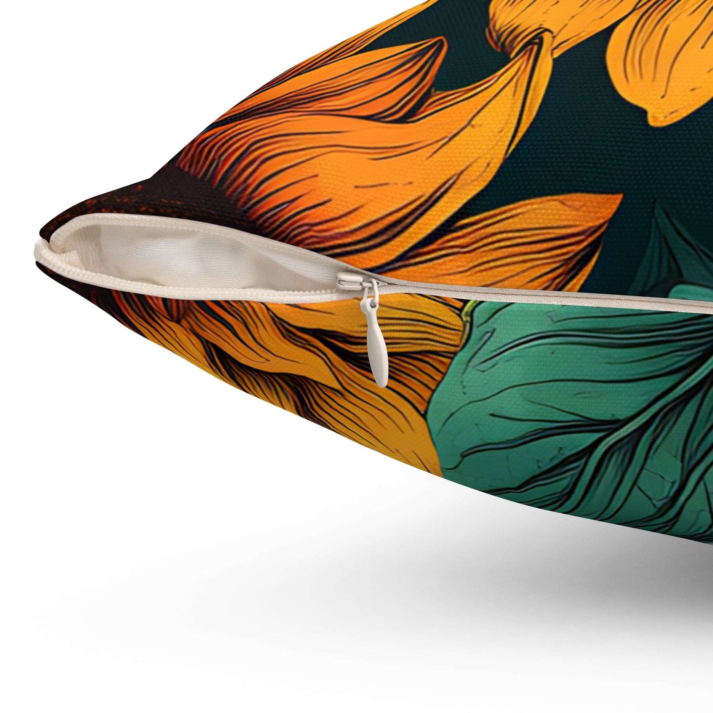 Midnight Sunflowers Square Pillow
