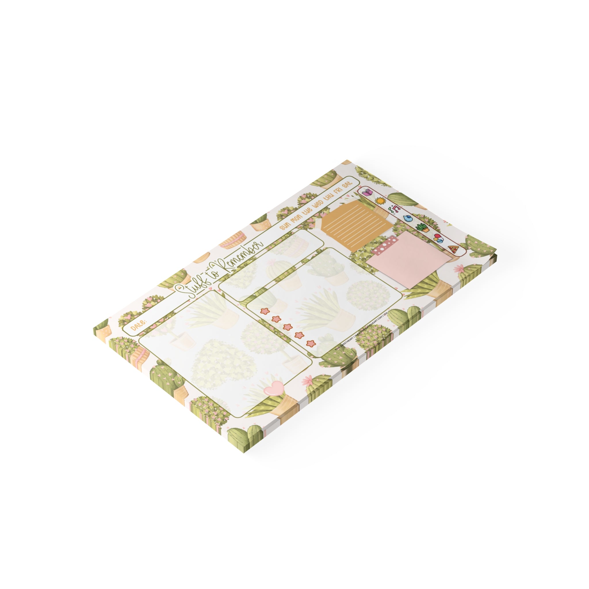 House Plant Succulents Sticky Note Pad