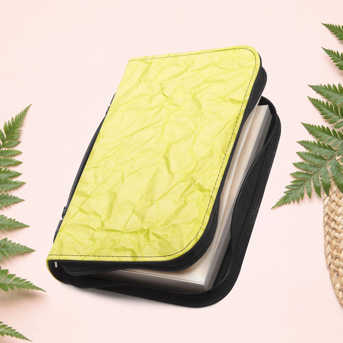 Wrinkled Bright Yellow Paper Book Cover