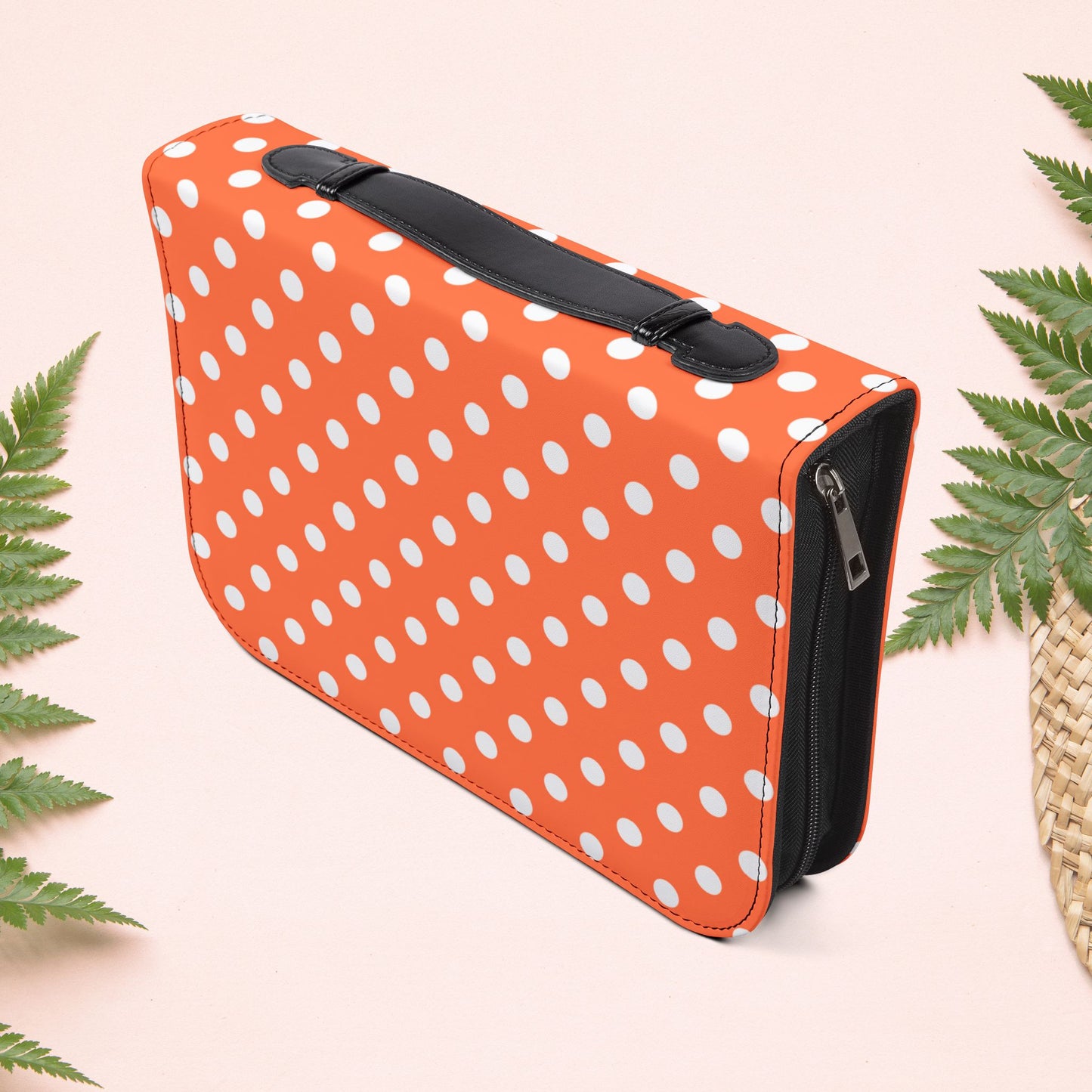 Orange Coral Polka Dot Book Cover