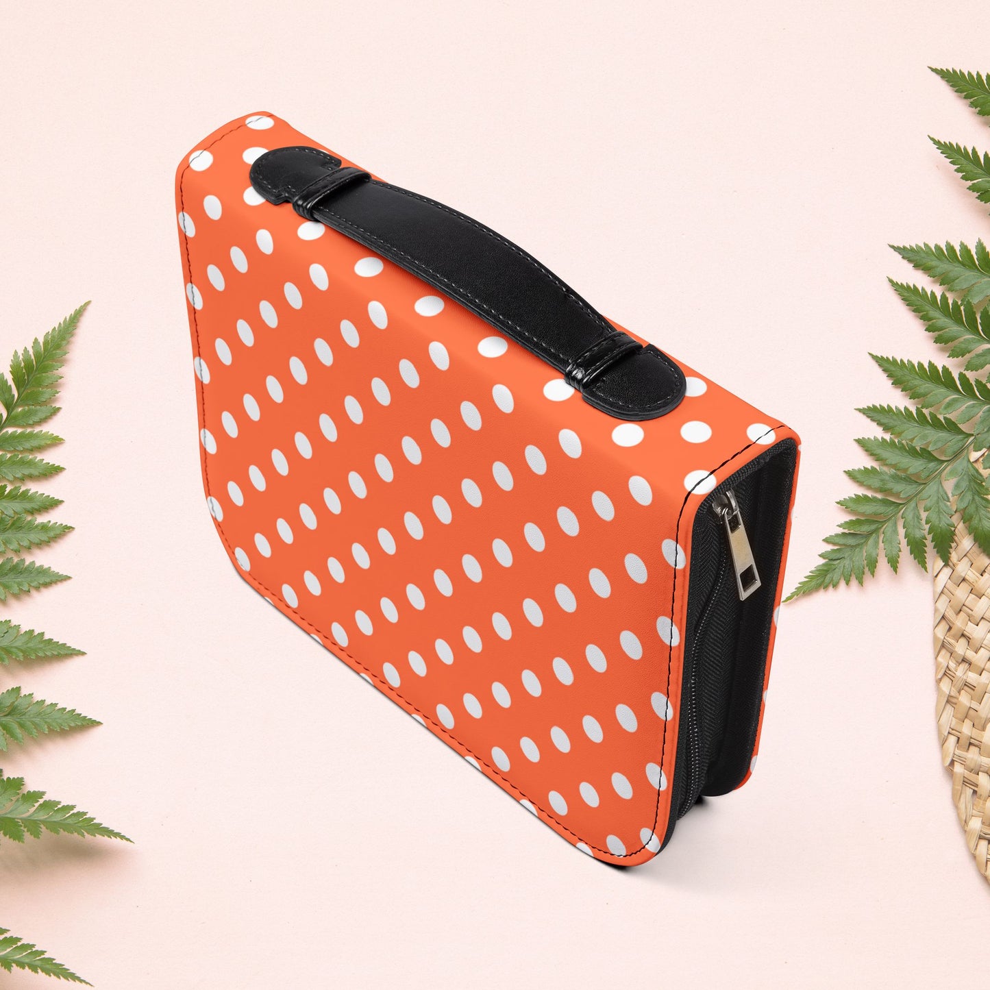 Orange Coral Polka Dot Book Cover