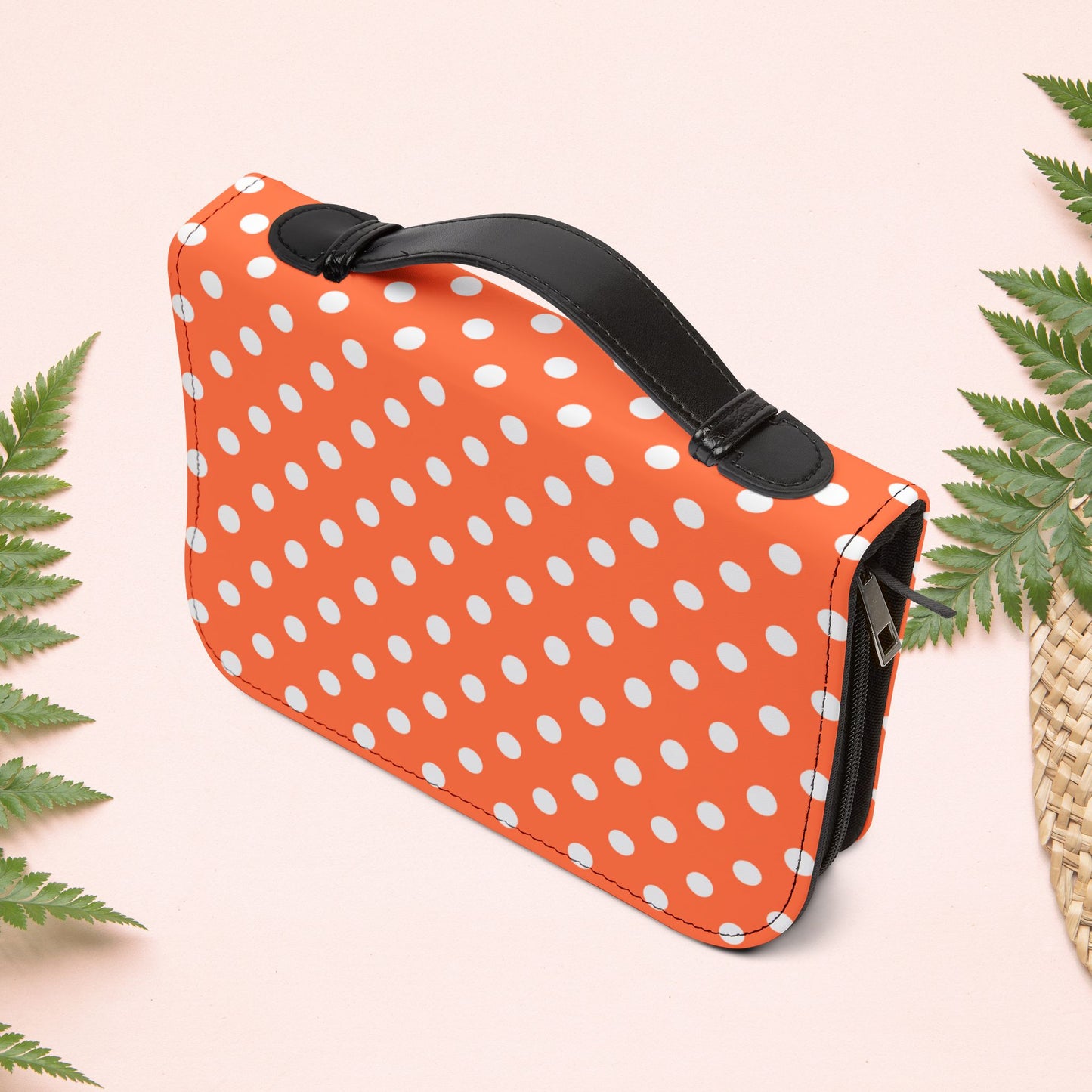 Orange Coral Polka Dot Book Cover