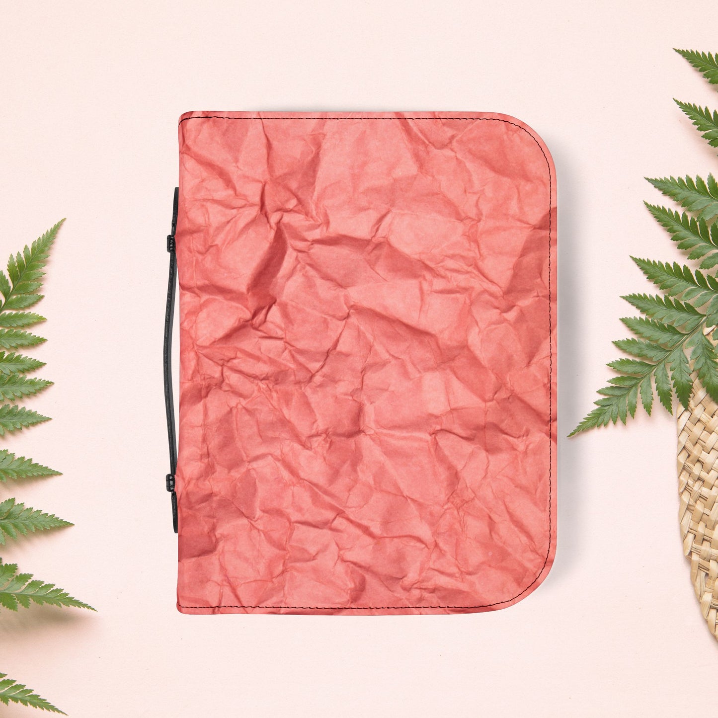 Wrinkled Red Coral Paper Book Cover