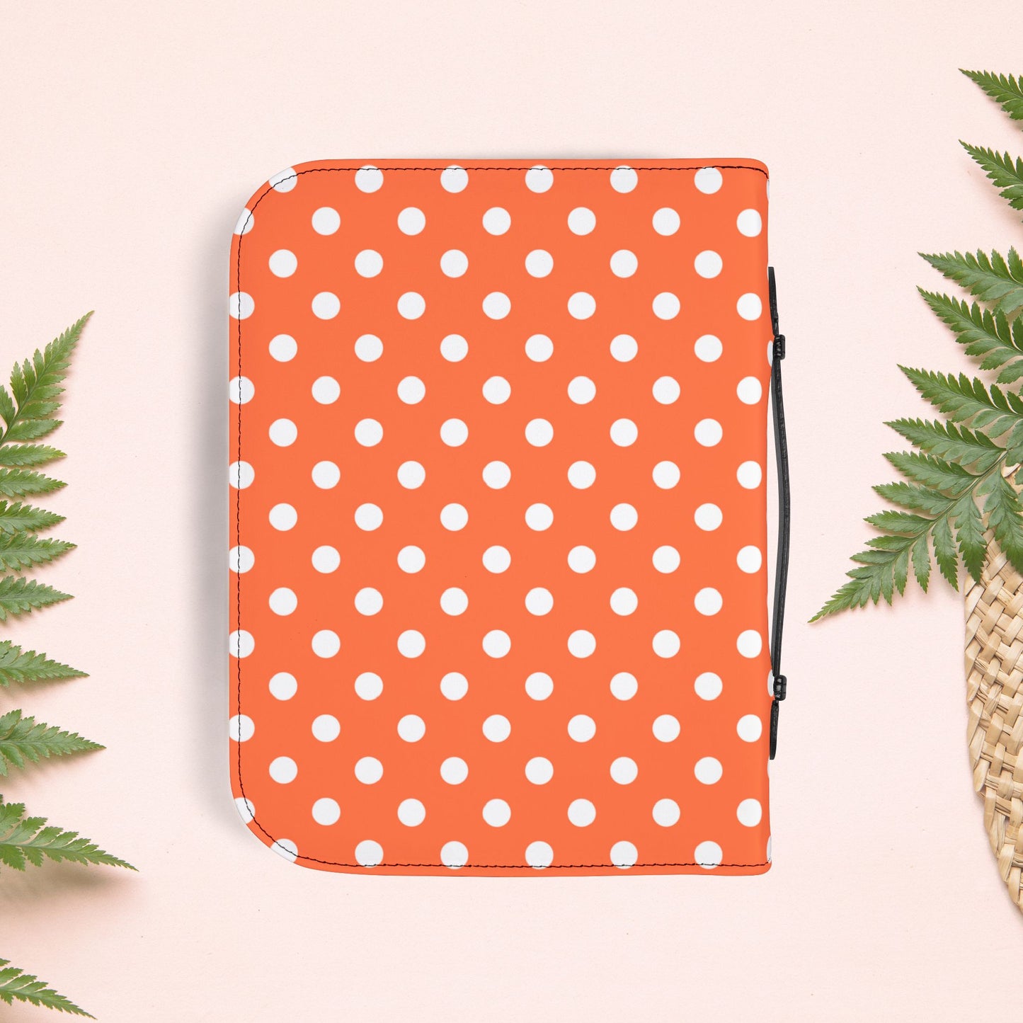 Orange Coral Polka Dot Book Cover