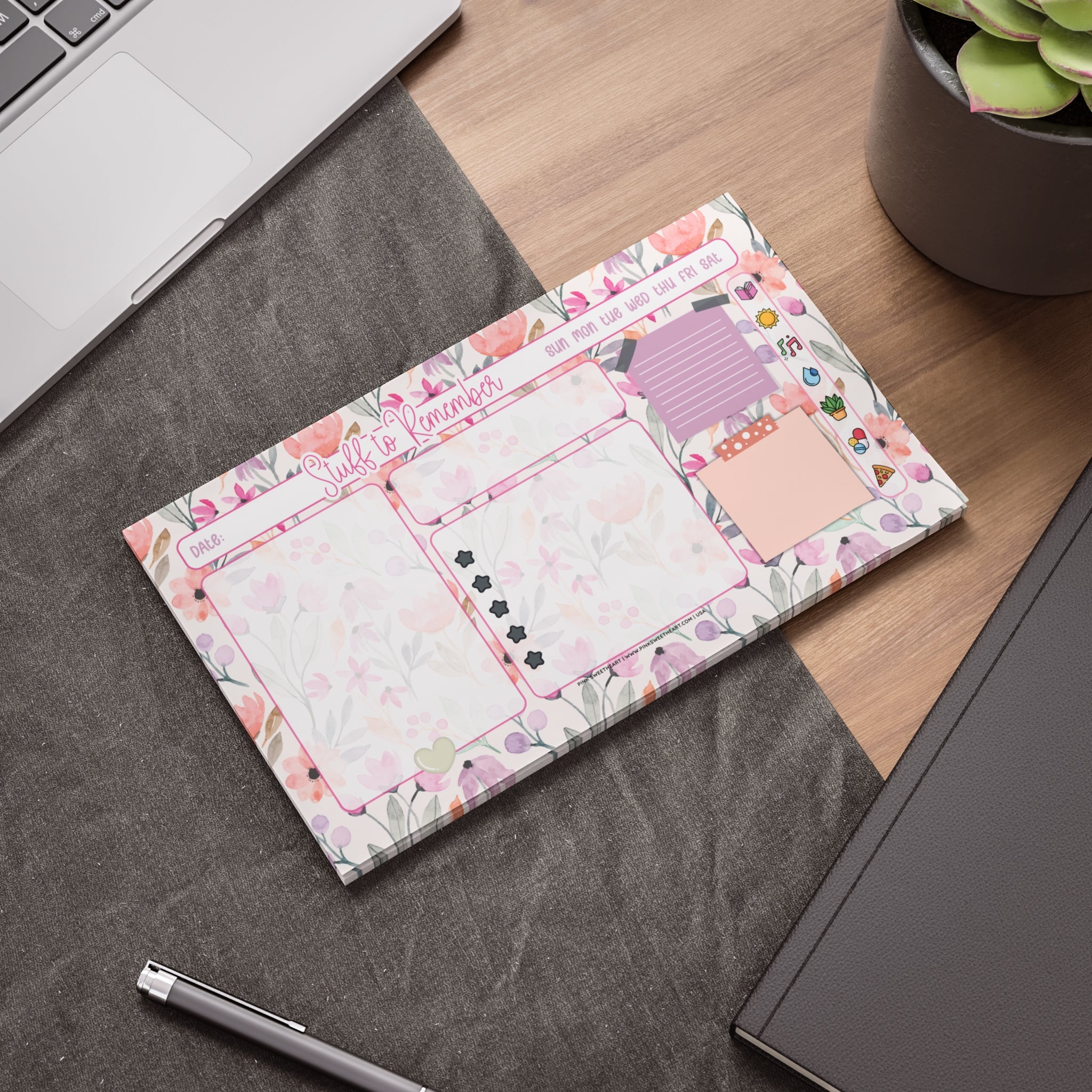 Floral Berry Blooms Sticky Note Pad