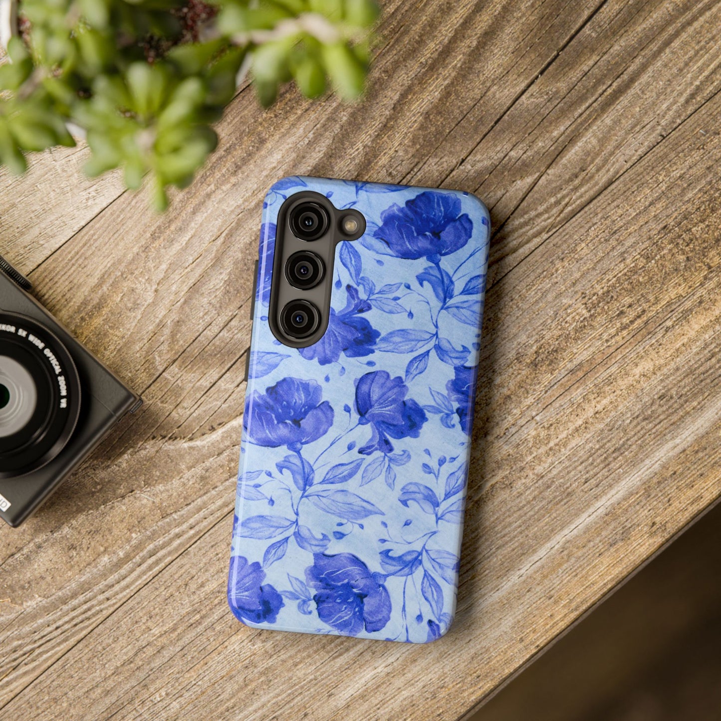 Blue Floral Pattern Phone Case (Apple & Android)