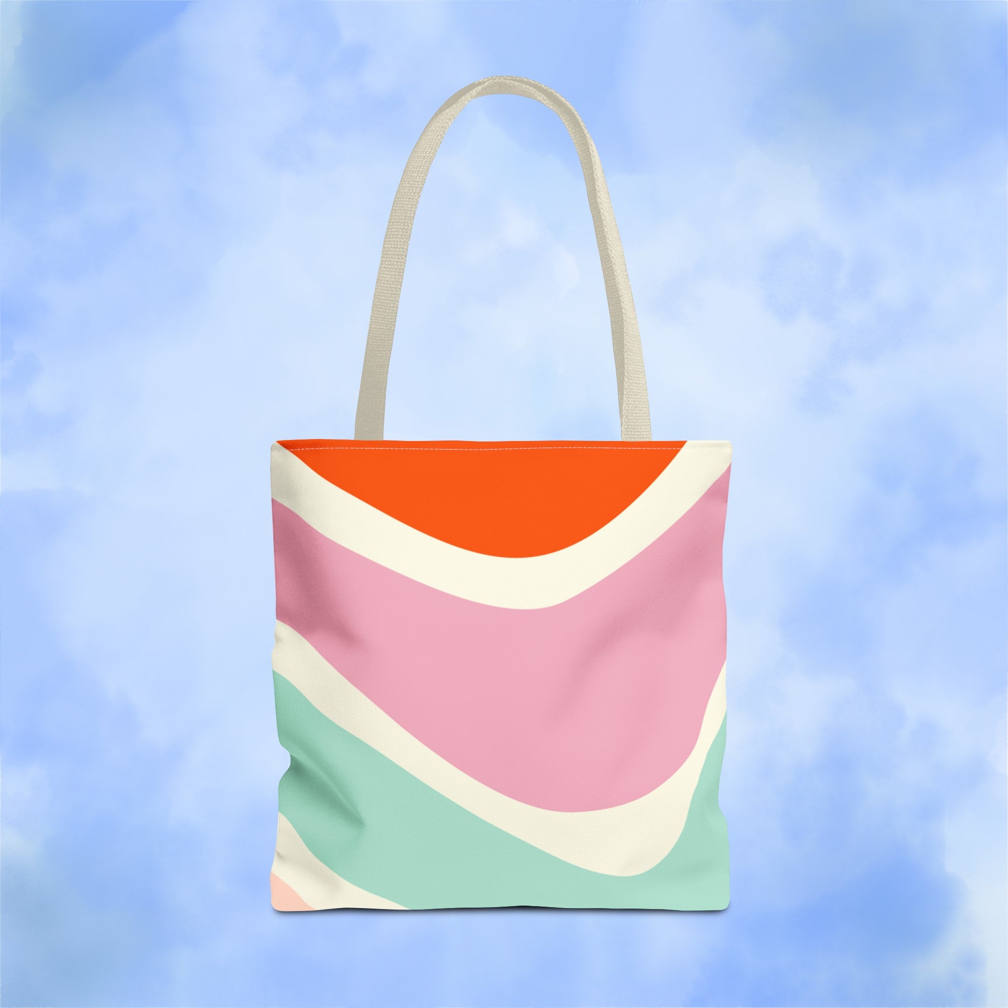 Retro Color Wave Tote Bag
